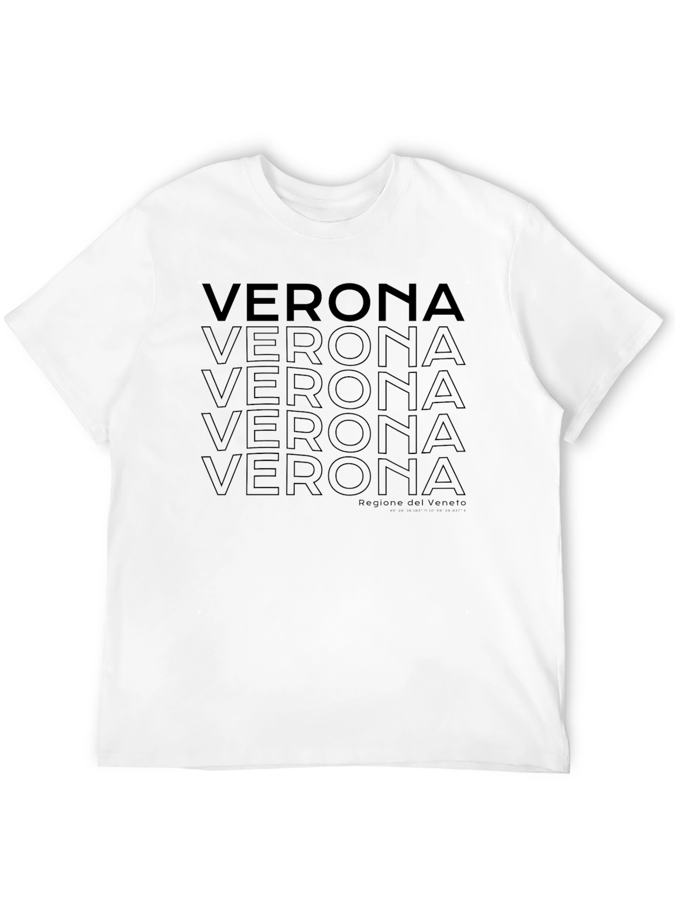 Verona Italy Text Graphic Black T-Shirt