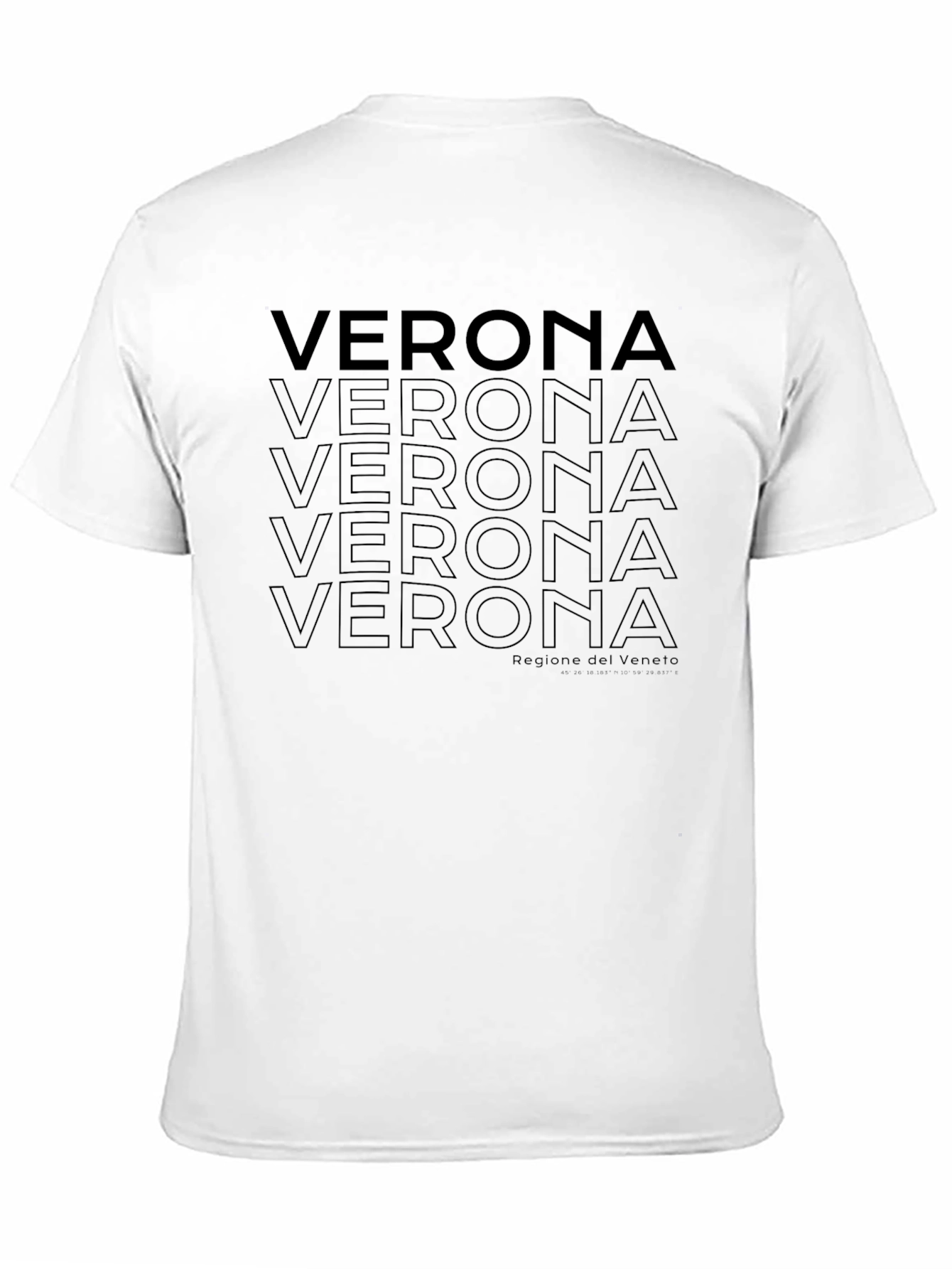 Verona Italy Text Graphic Black T-Shirt