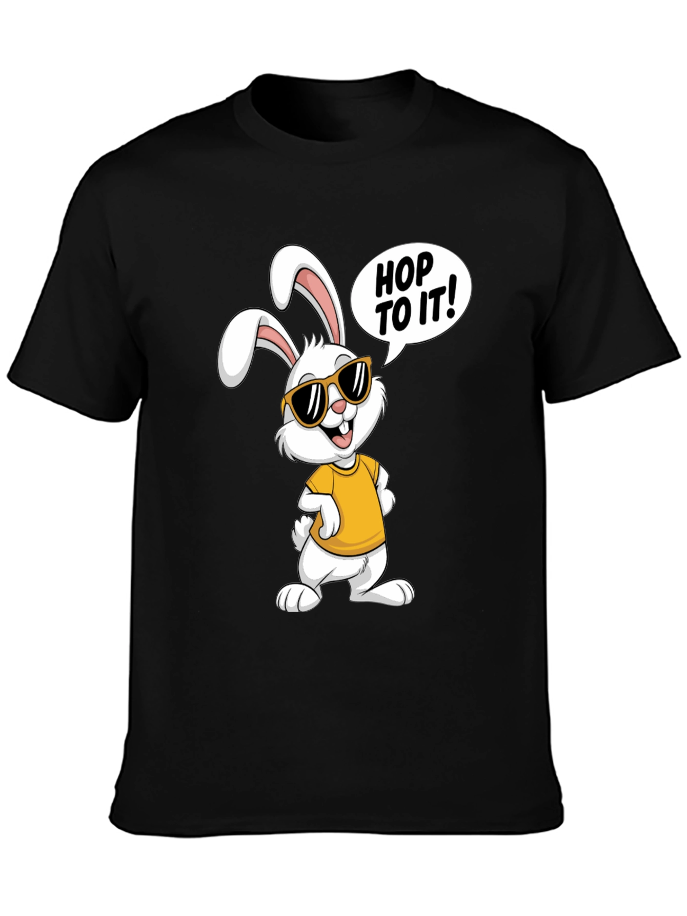 Cool Easter Bunny T-Shirt - Hop To It! Design