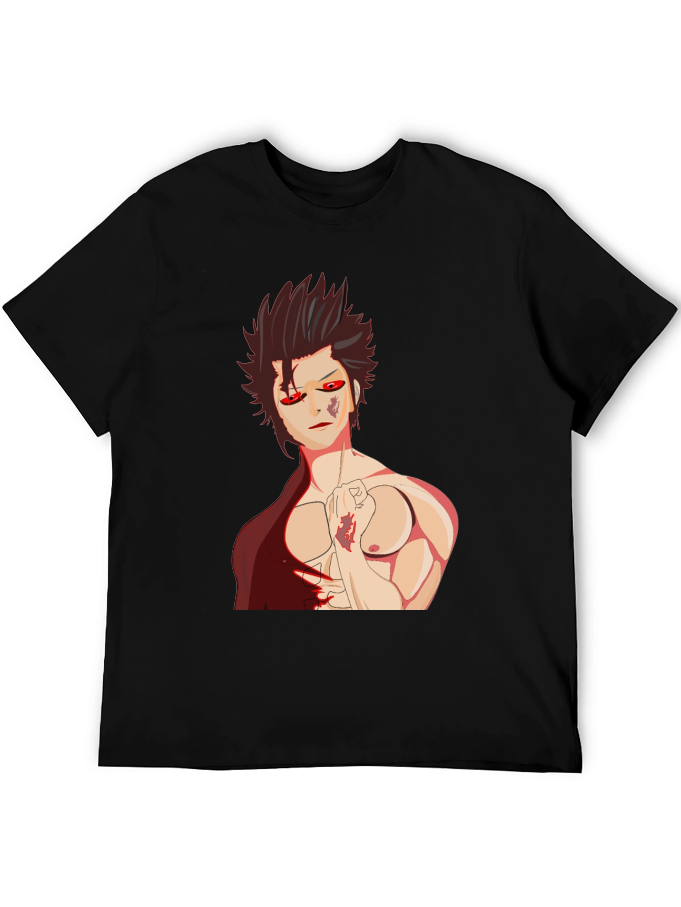 Anime Graphic Tee: Bold Style Black T-Shirt