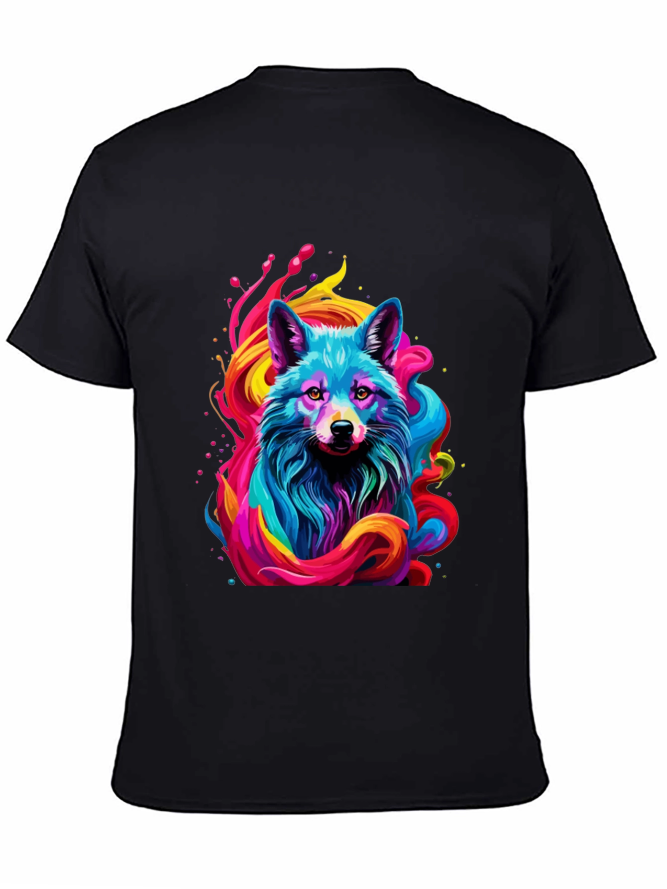 Vibrant Fox Graphic Black Tee