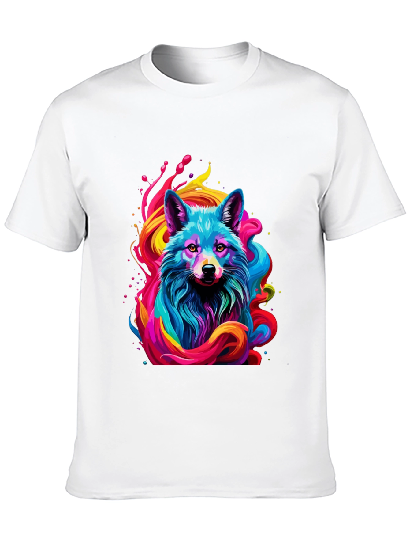 Vibrant Fox Graphic Black Tee