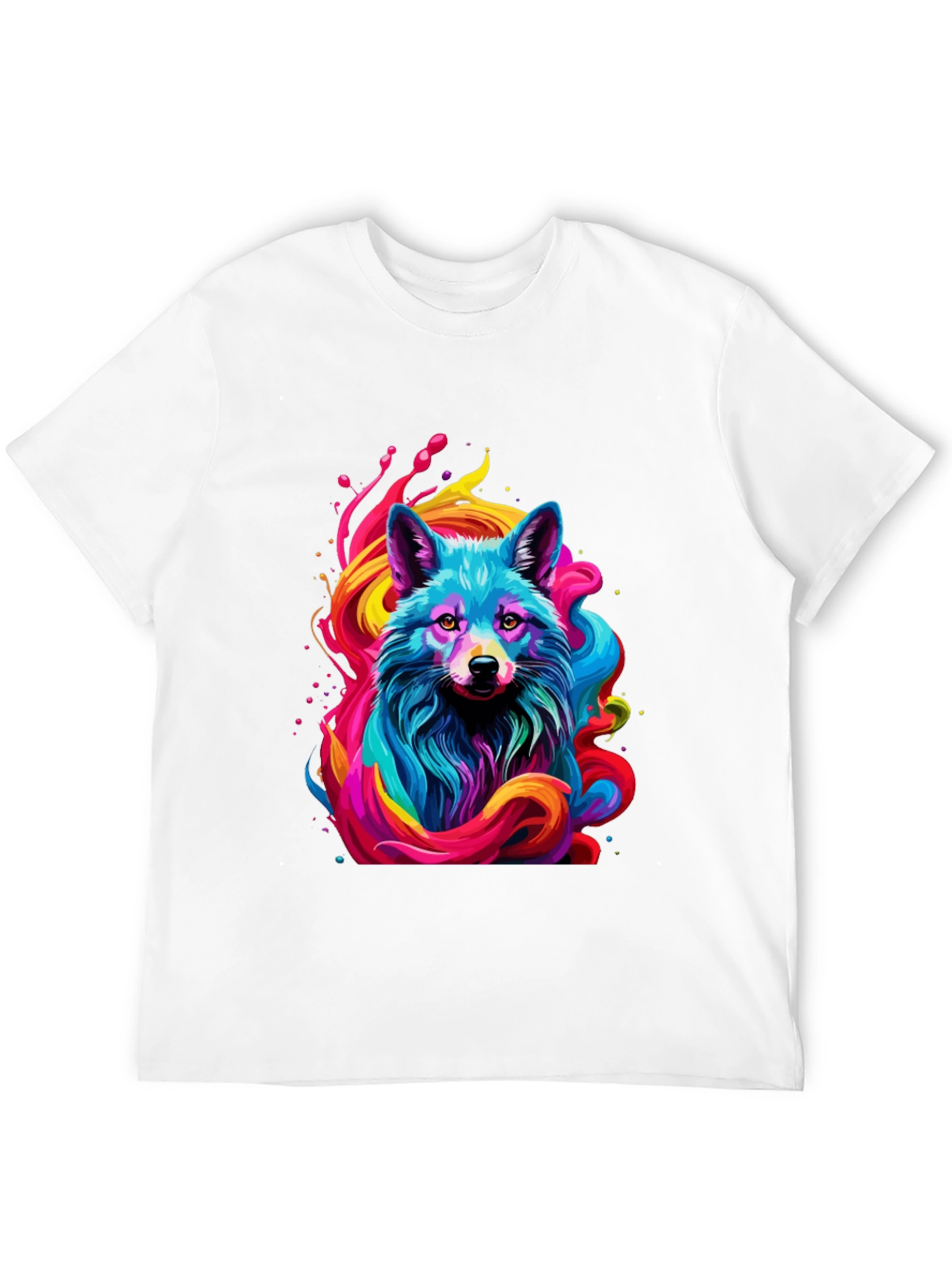 Vibrant Fox Graphic Black Tee