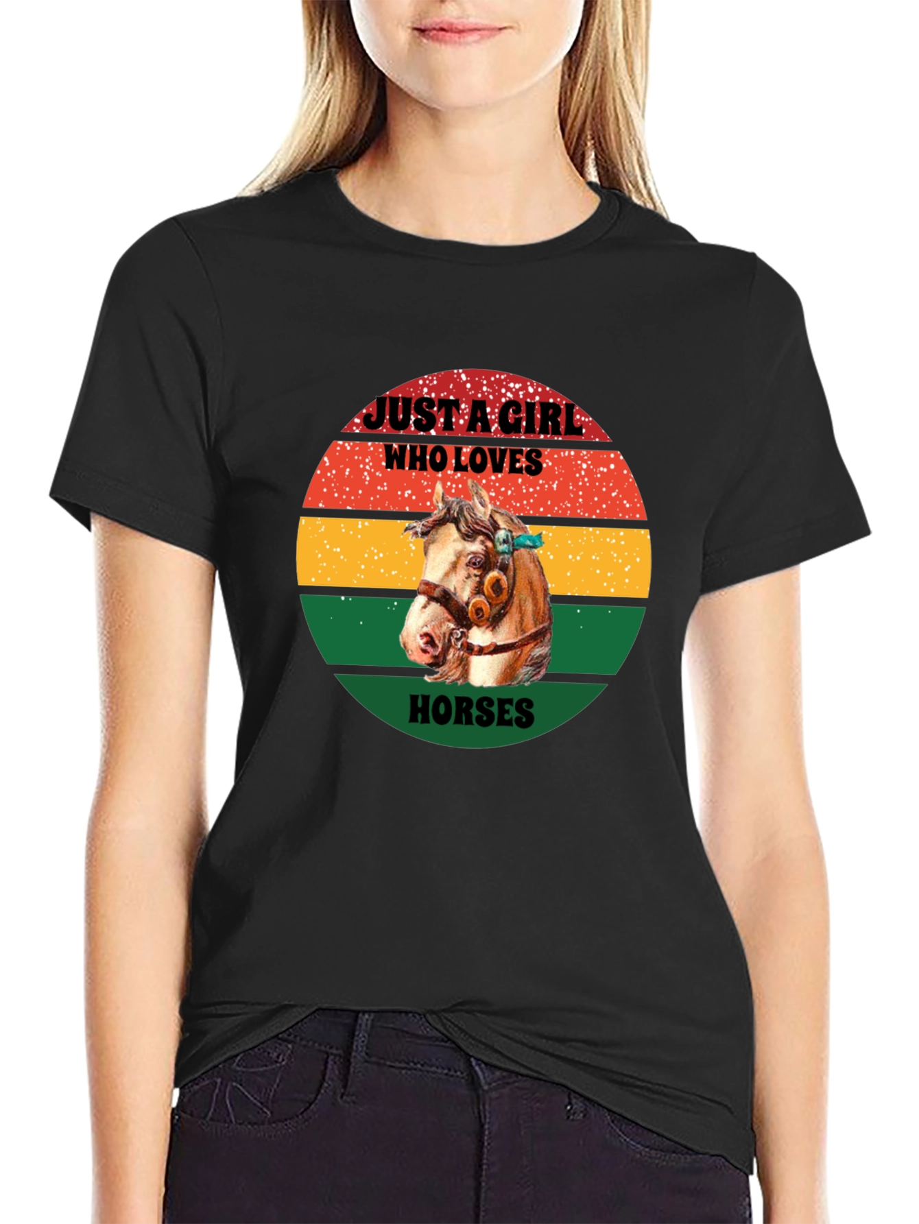 Just a Girl Who Loves Horses Graphic Tee