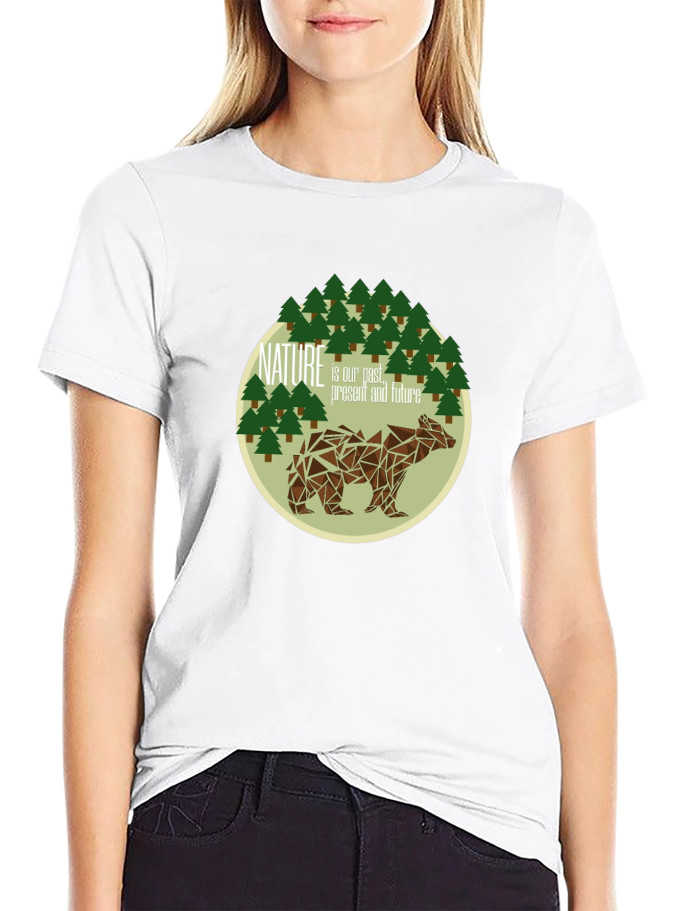 Nature Bear Graphic Tee - Black Soft Cotton