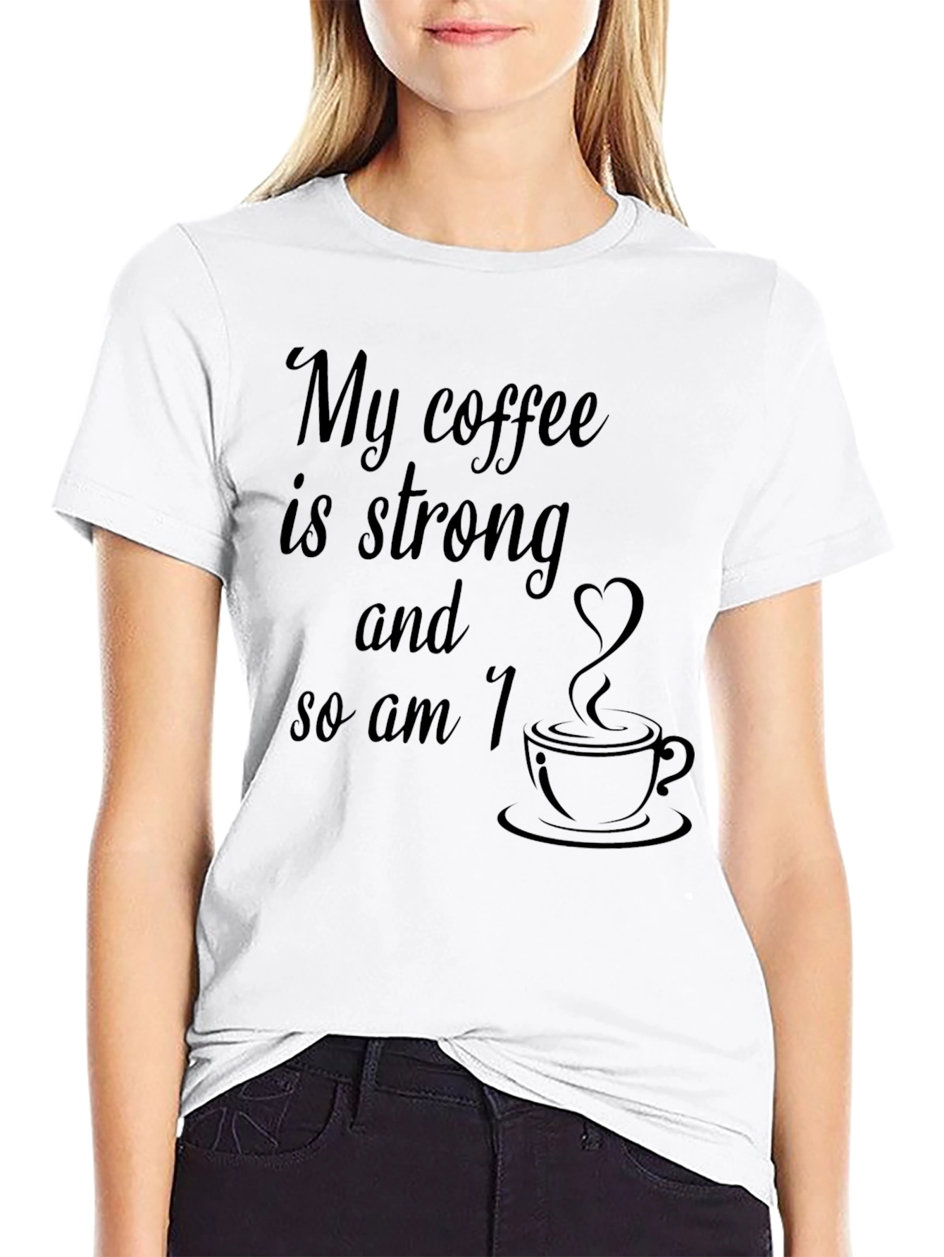 Strong Coffee Lovers Black Graphic Tee