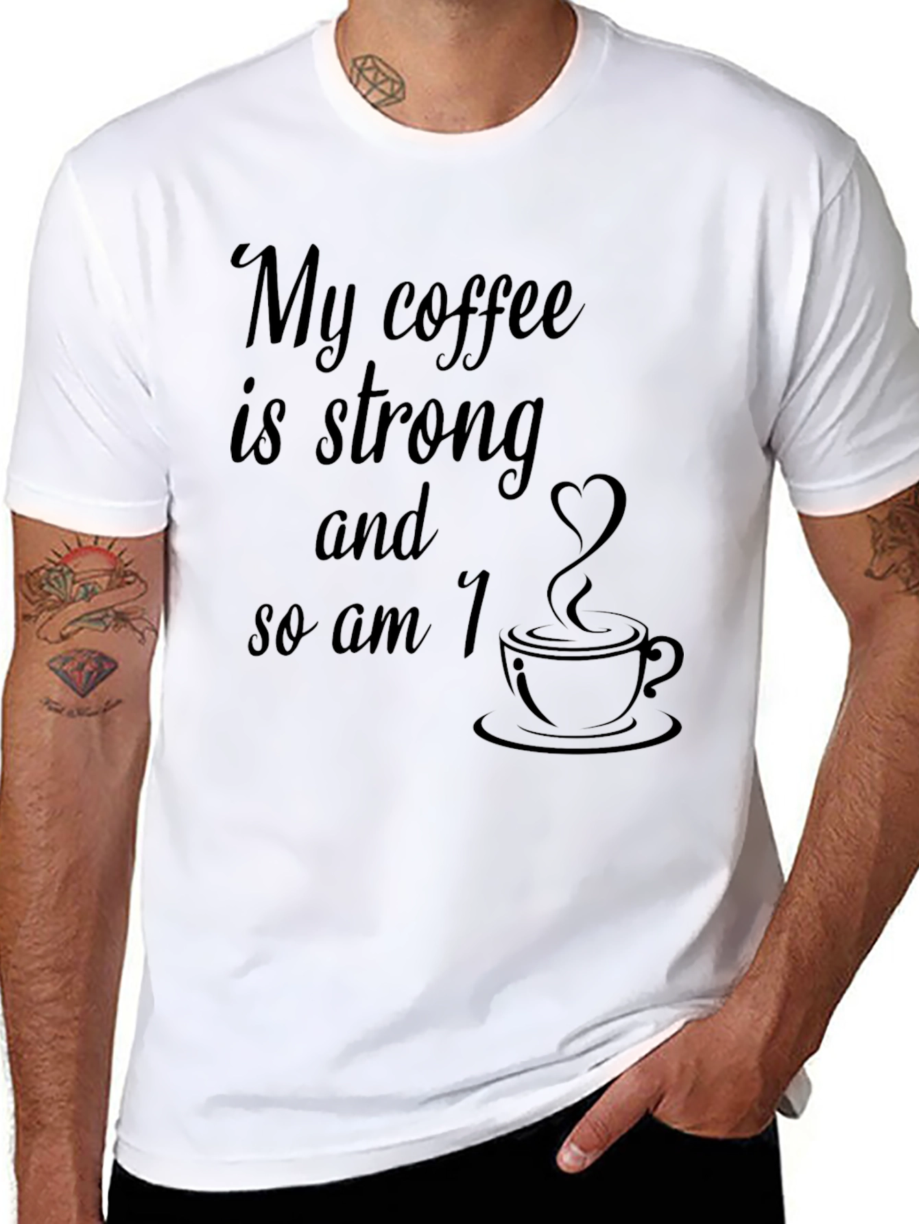 Strong Coffee Lovers Black Graphic Tee