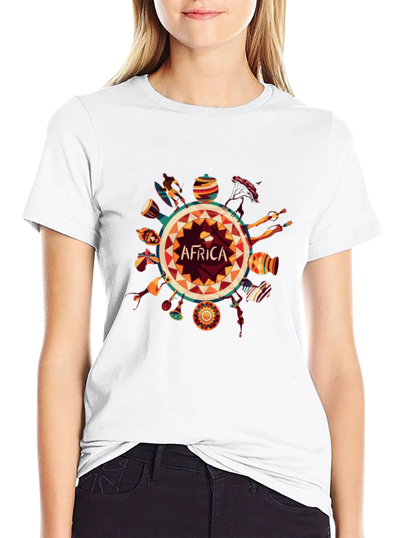 Africa Graphic Print Black T-Shirt