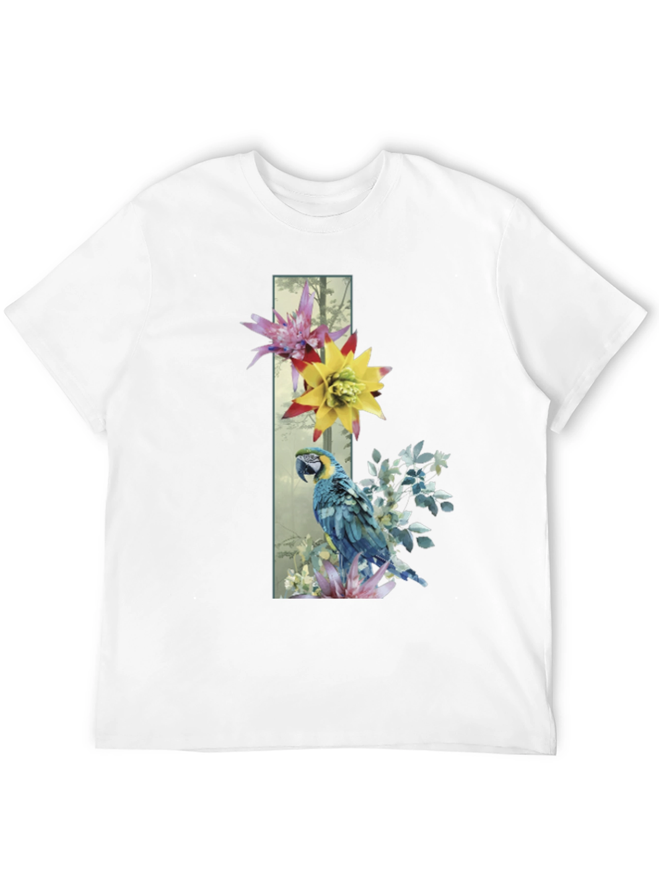 Parrot & Flowers Graphic Tee