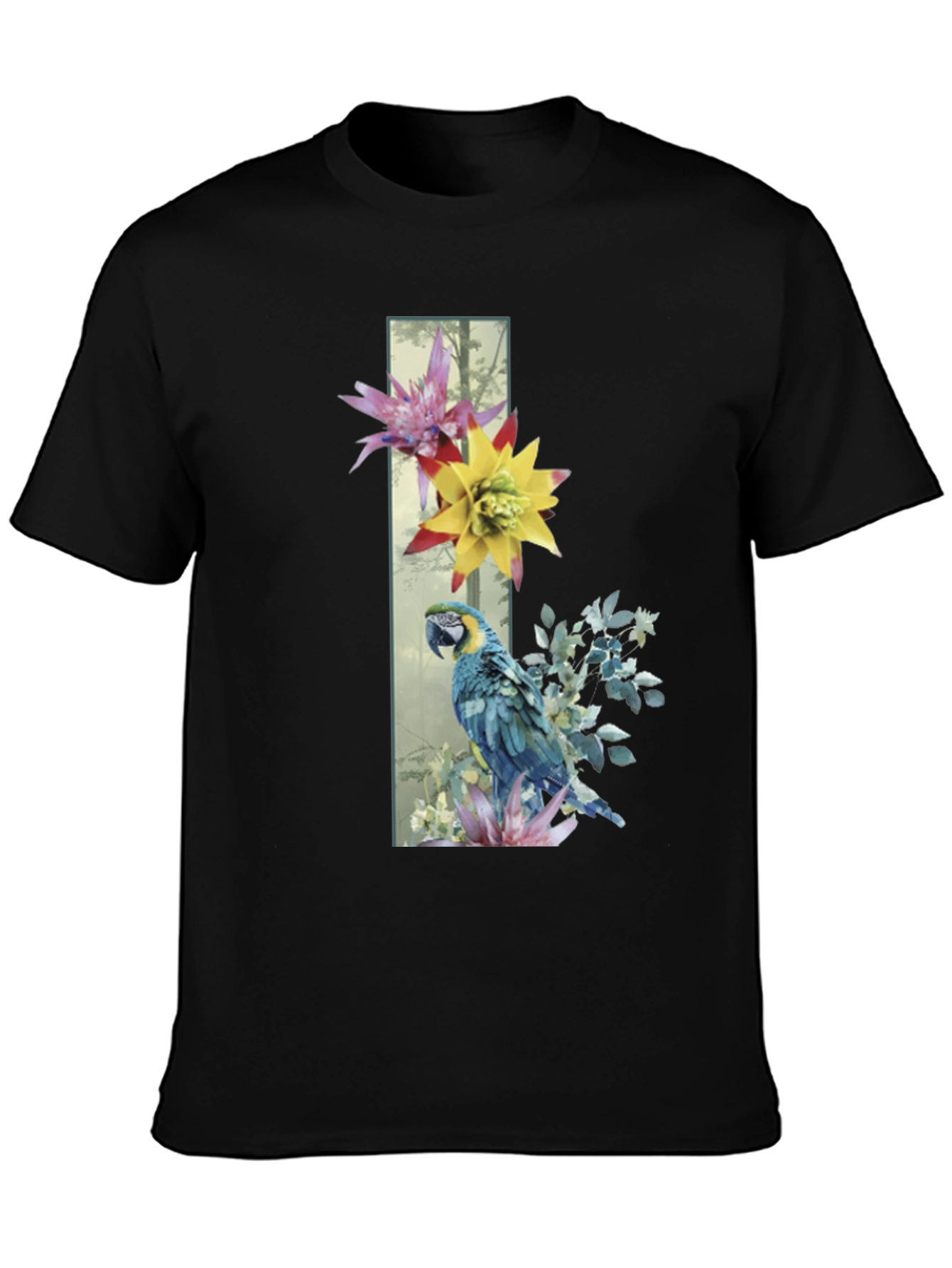 Parrot & Flowers Graphic Tee