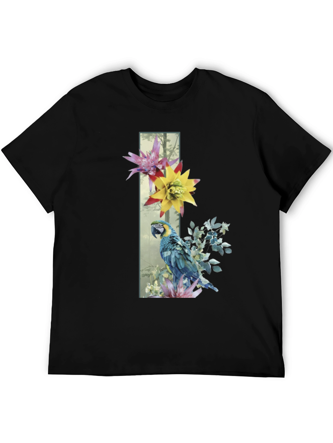 Parrot & Flowers Graphic Tee
