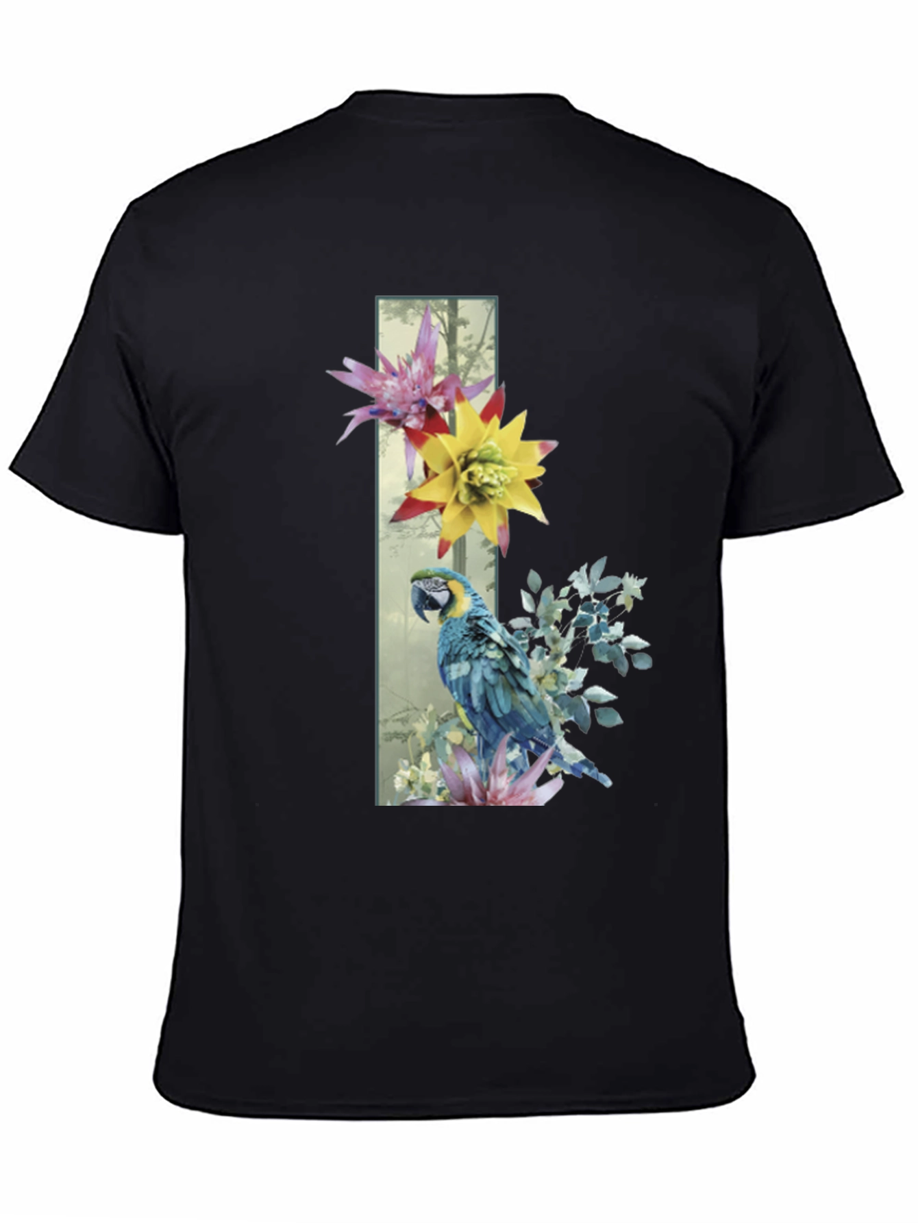 Parrot & Flowers Graphic Tee