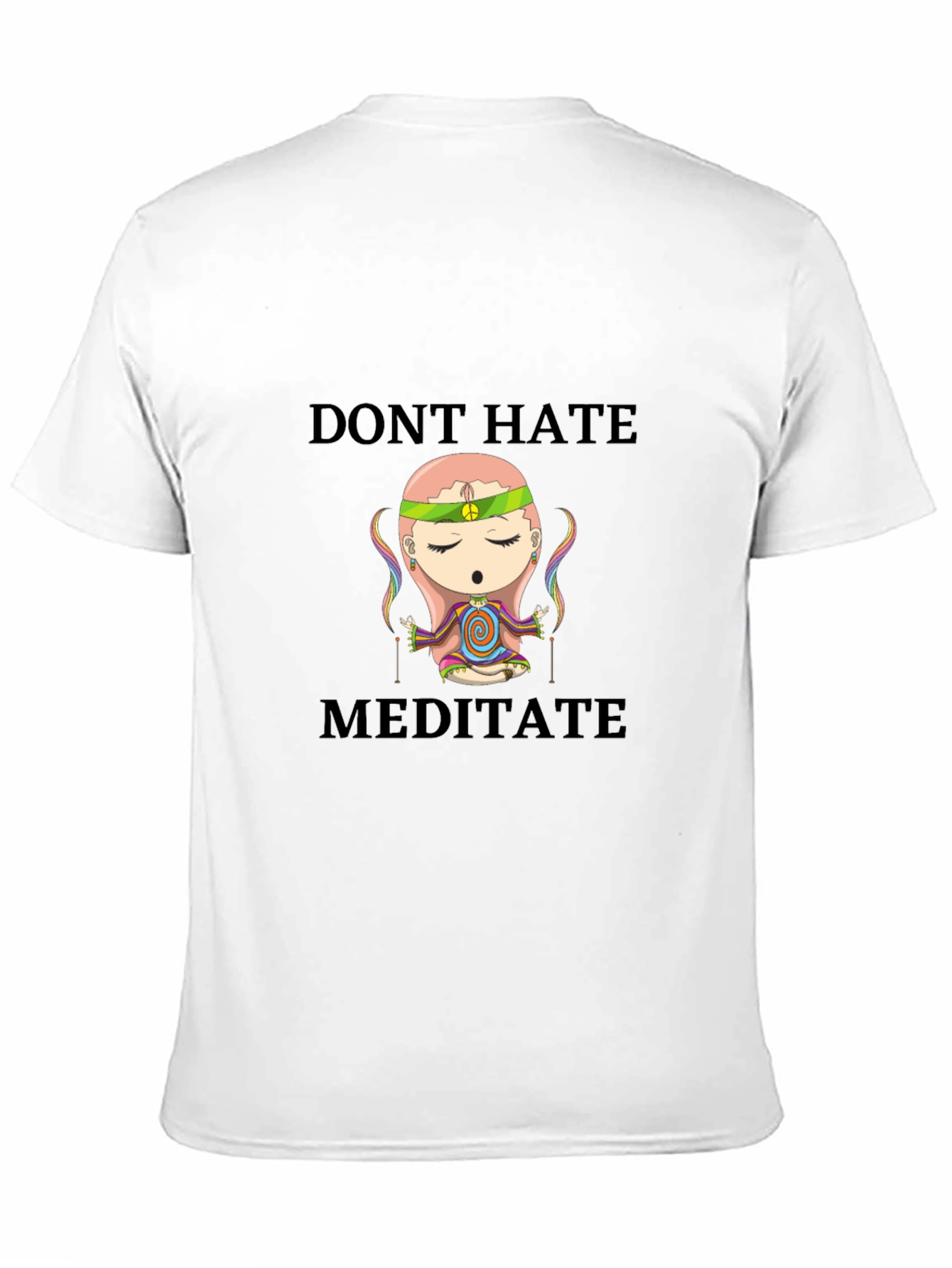 Dont Hate Meditate T-Shirt - Peaceful Cartoon