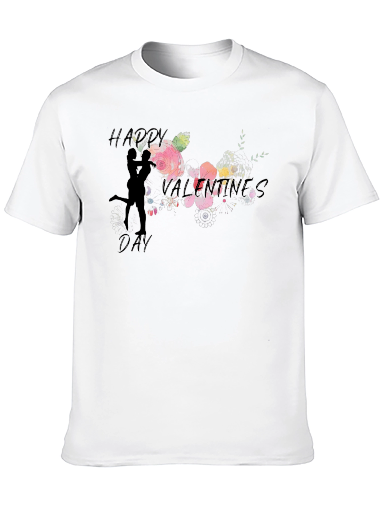Romantic Valentines Day Black T-Shirt