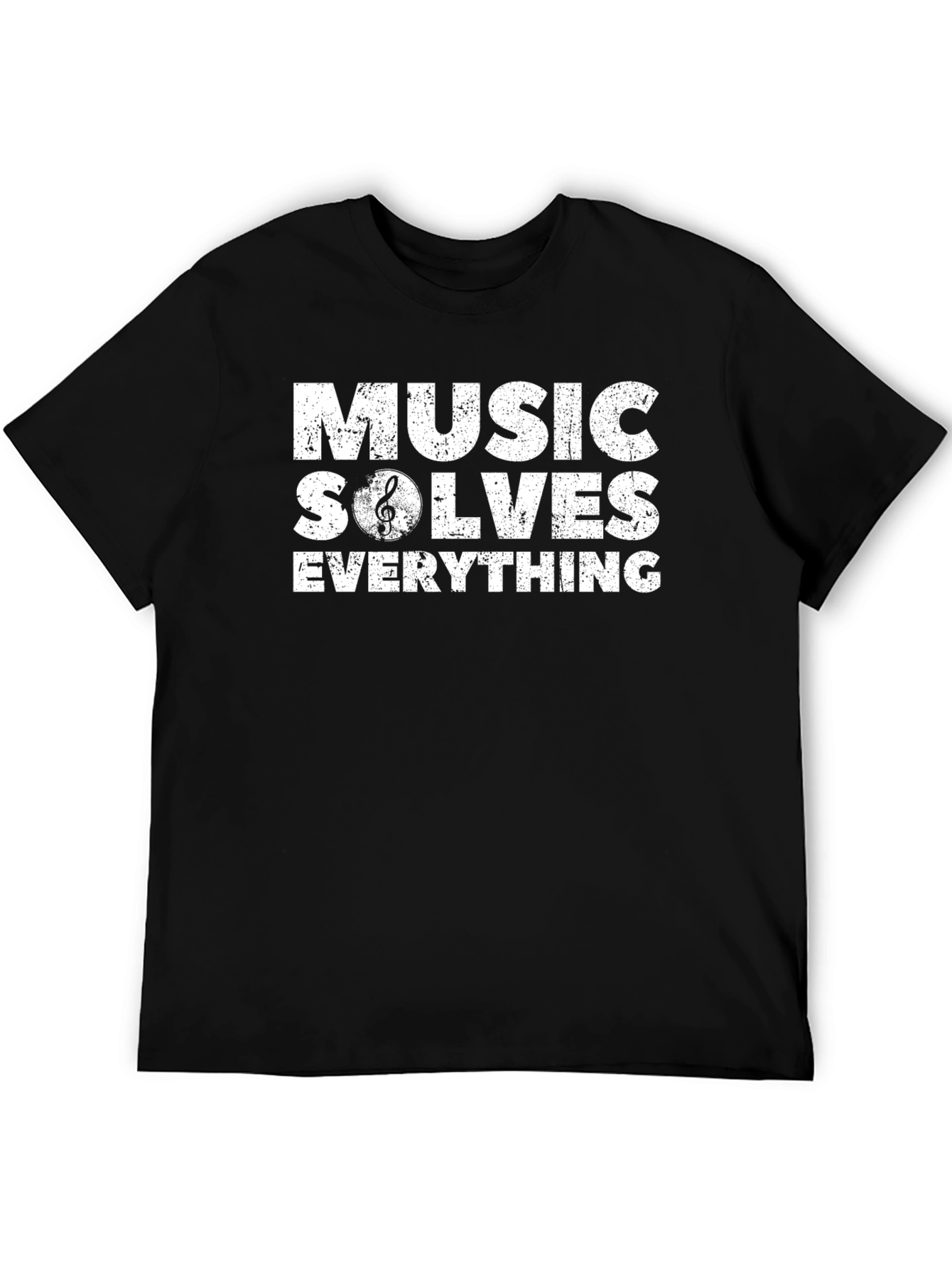 Music Solves Everything Black Graphic Tee