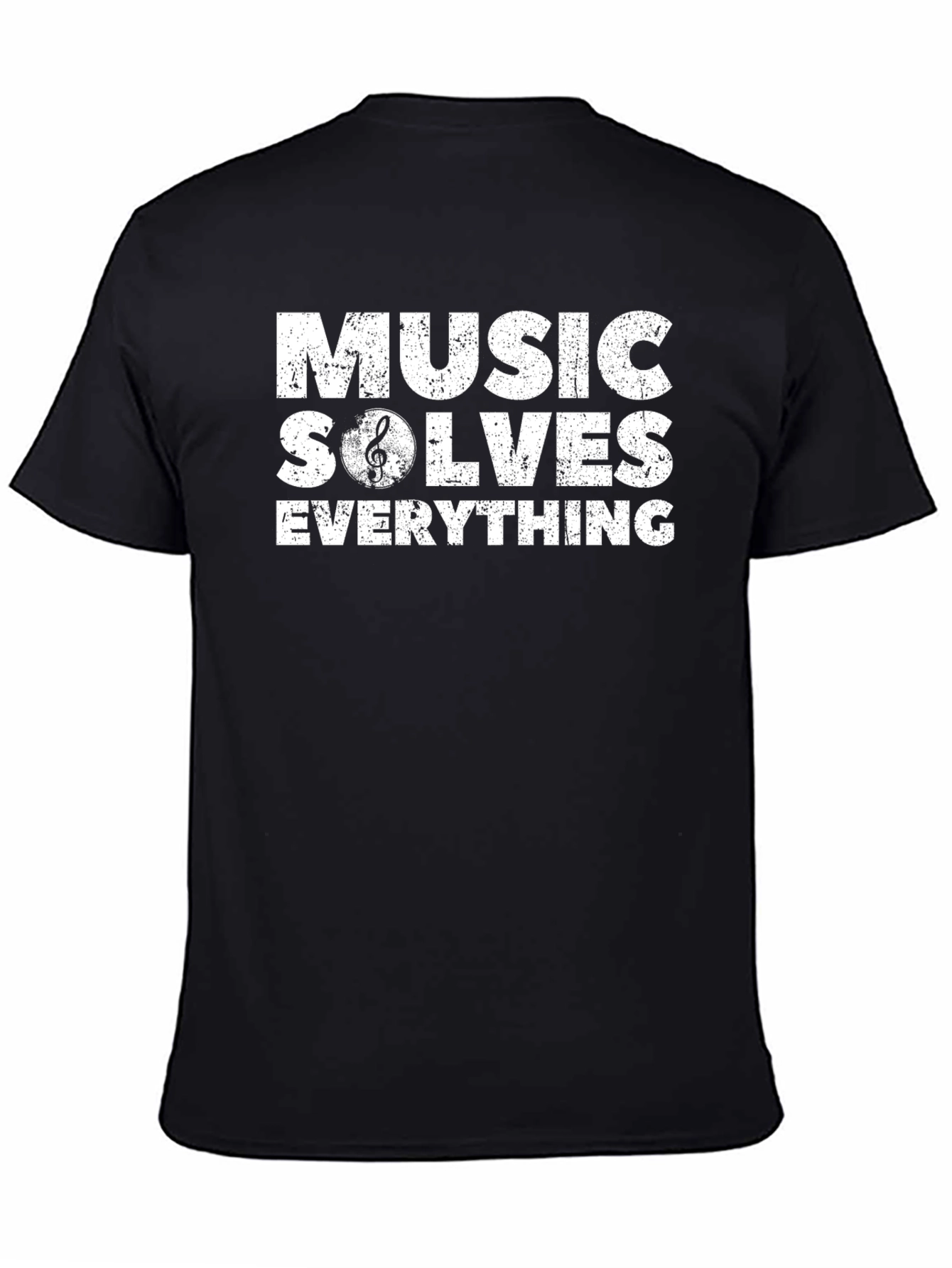 Music Solves Everything Black Graphic Tee