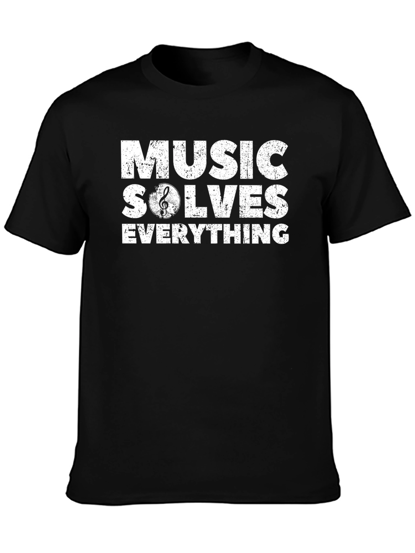 Music Solves Everything Black Graphic Tee