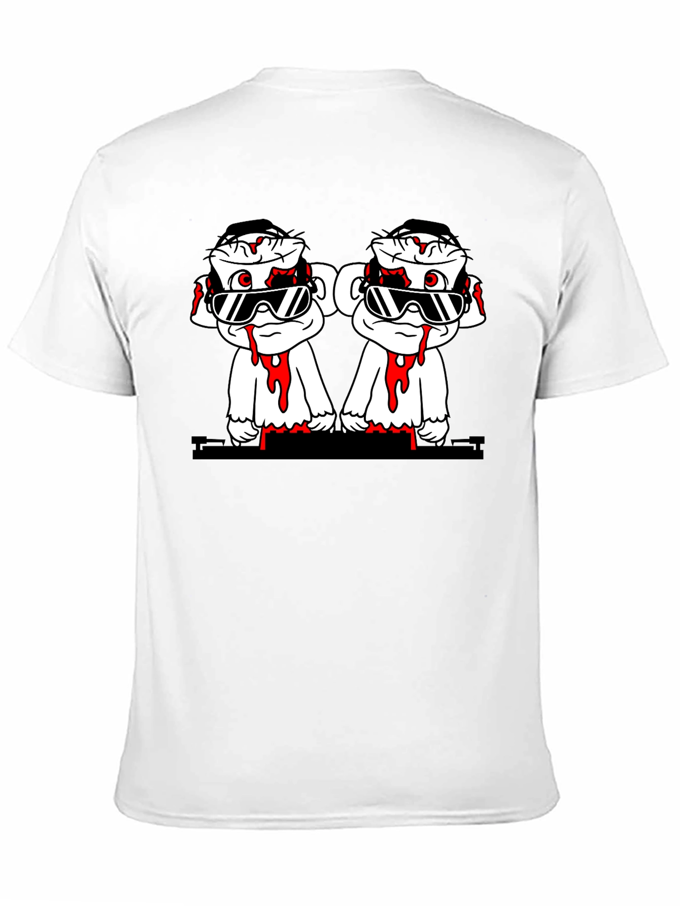 Cartoon Monkey Graphic Tee - Black