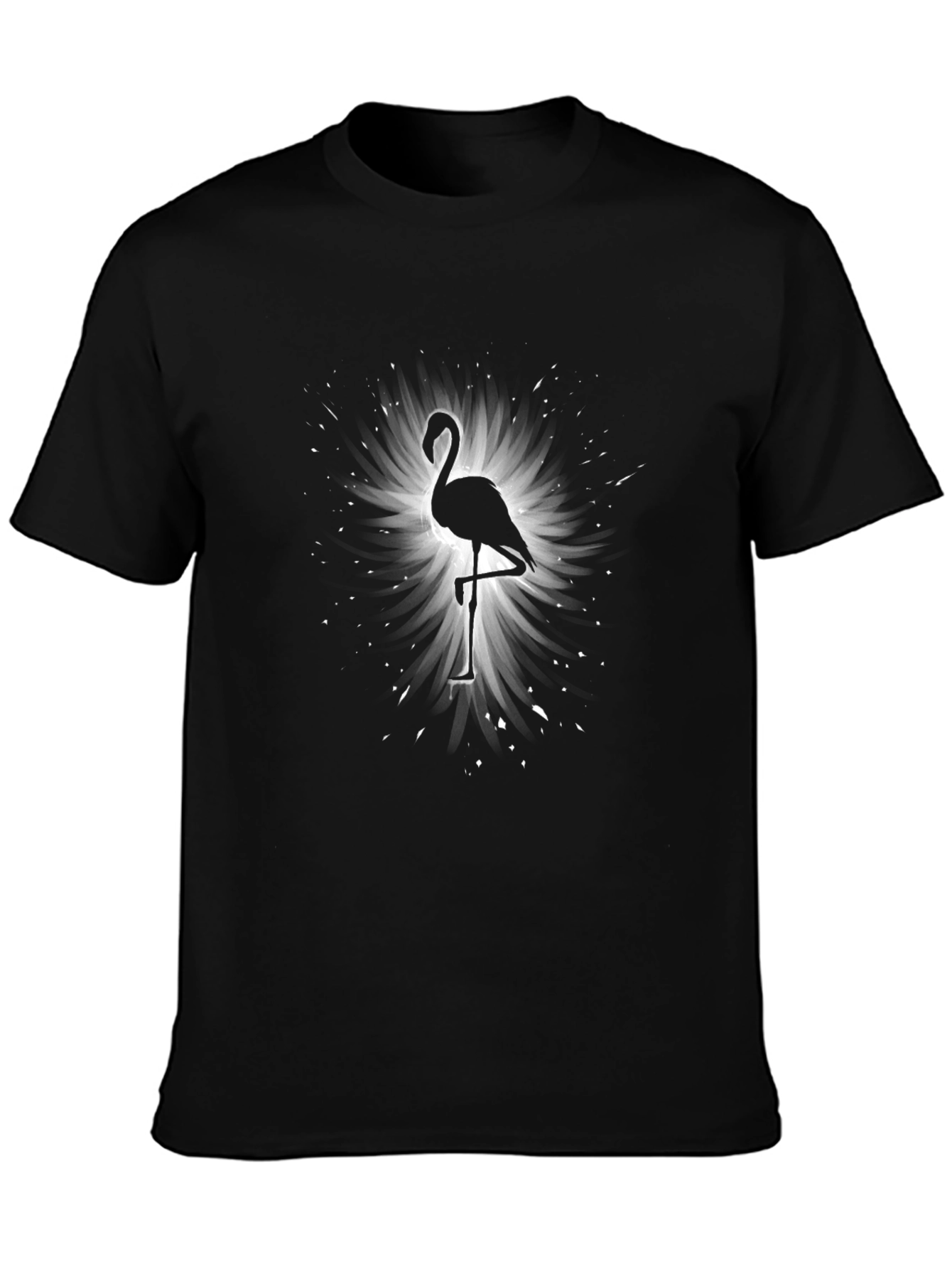 Flamingo Silhouette Graphic Tee - Black