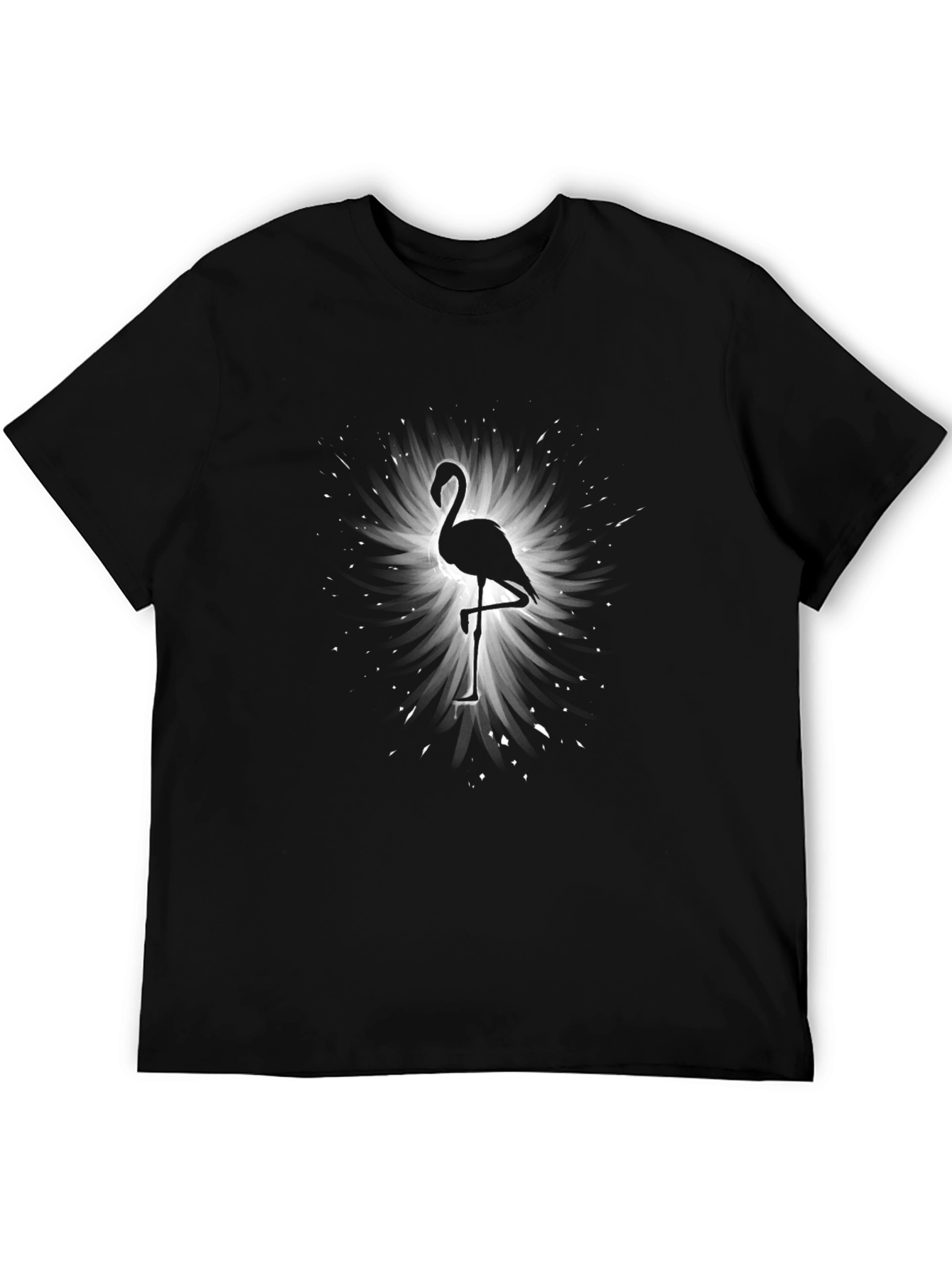 Flamingo Silhouette Graphic Tee - Black
