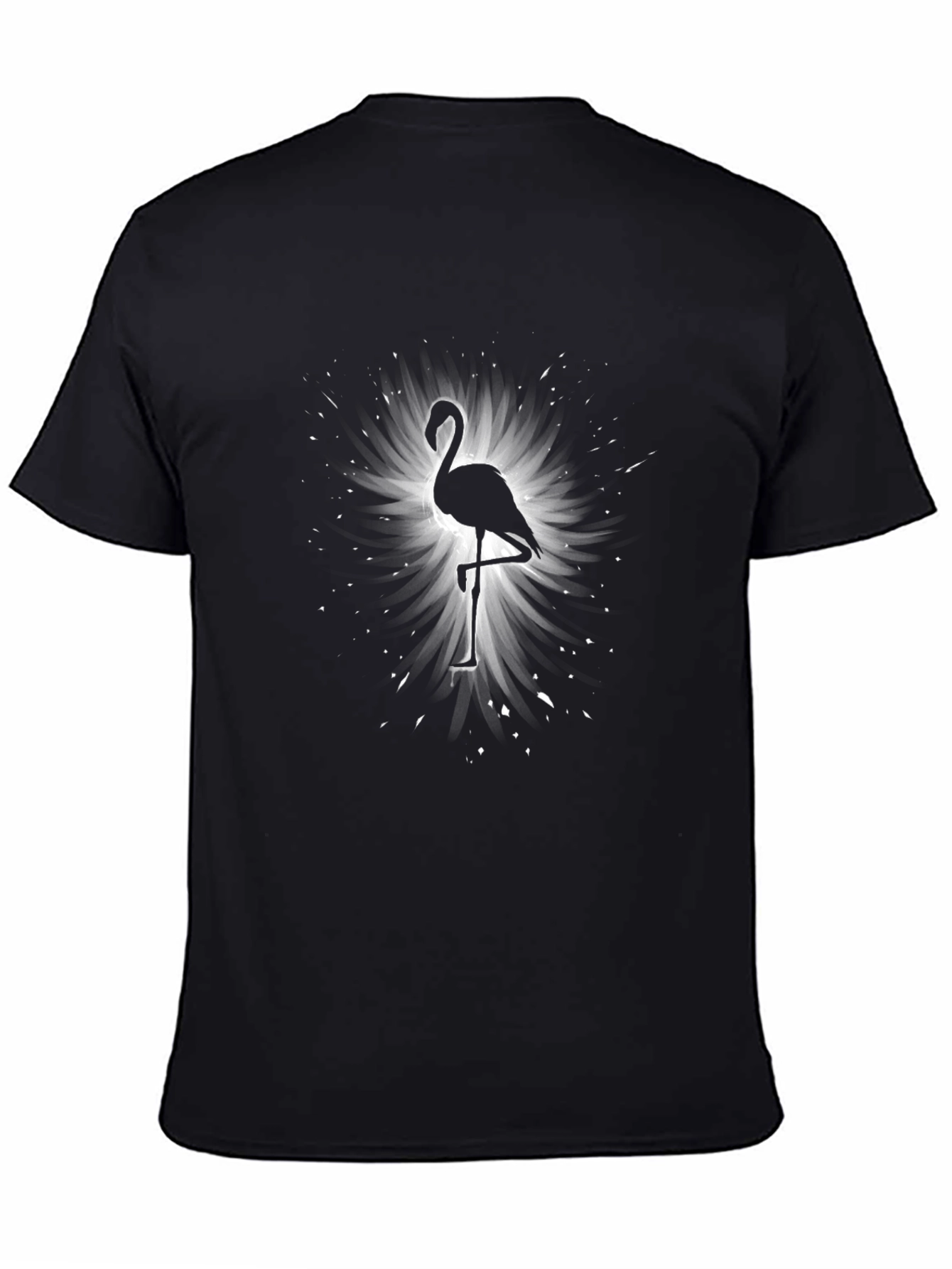 Flamingo Silhouette Graphic Tee - Black