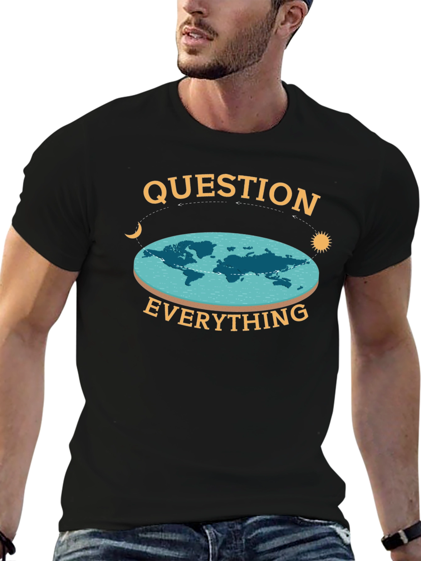 Question Everything Flat Earth T-Shirt