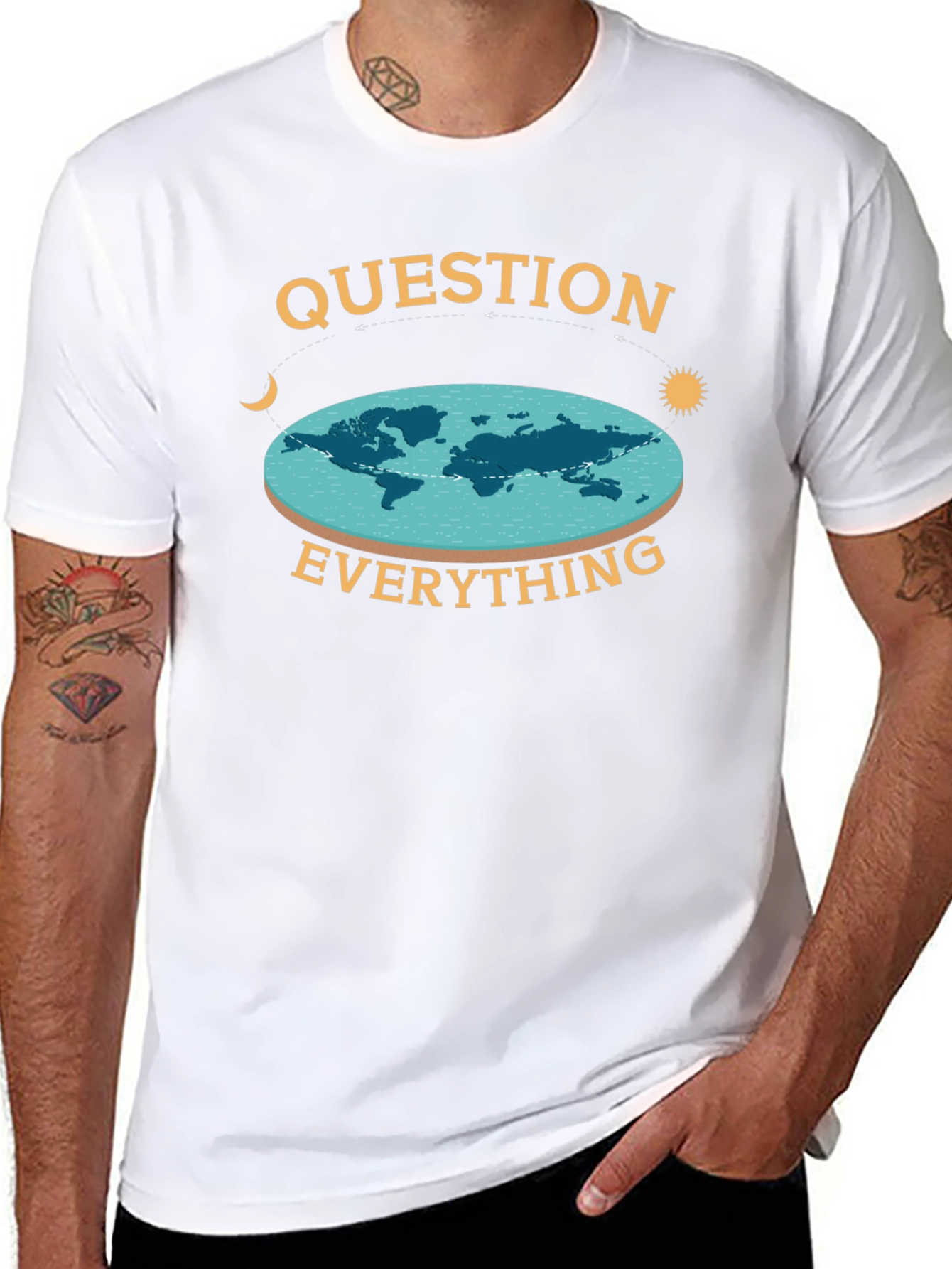 Question Everything Flat Earth T-Shirt