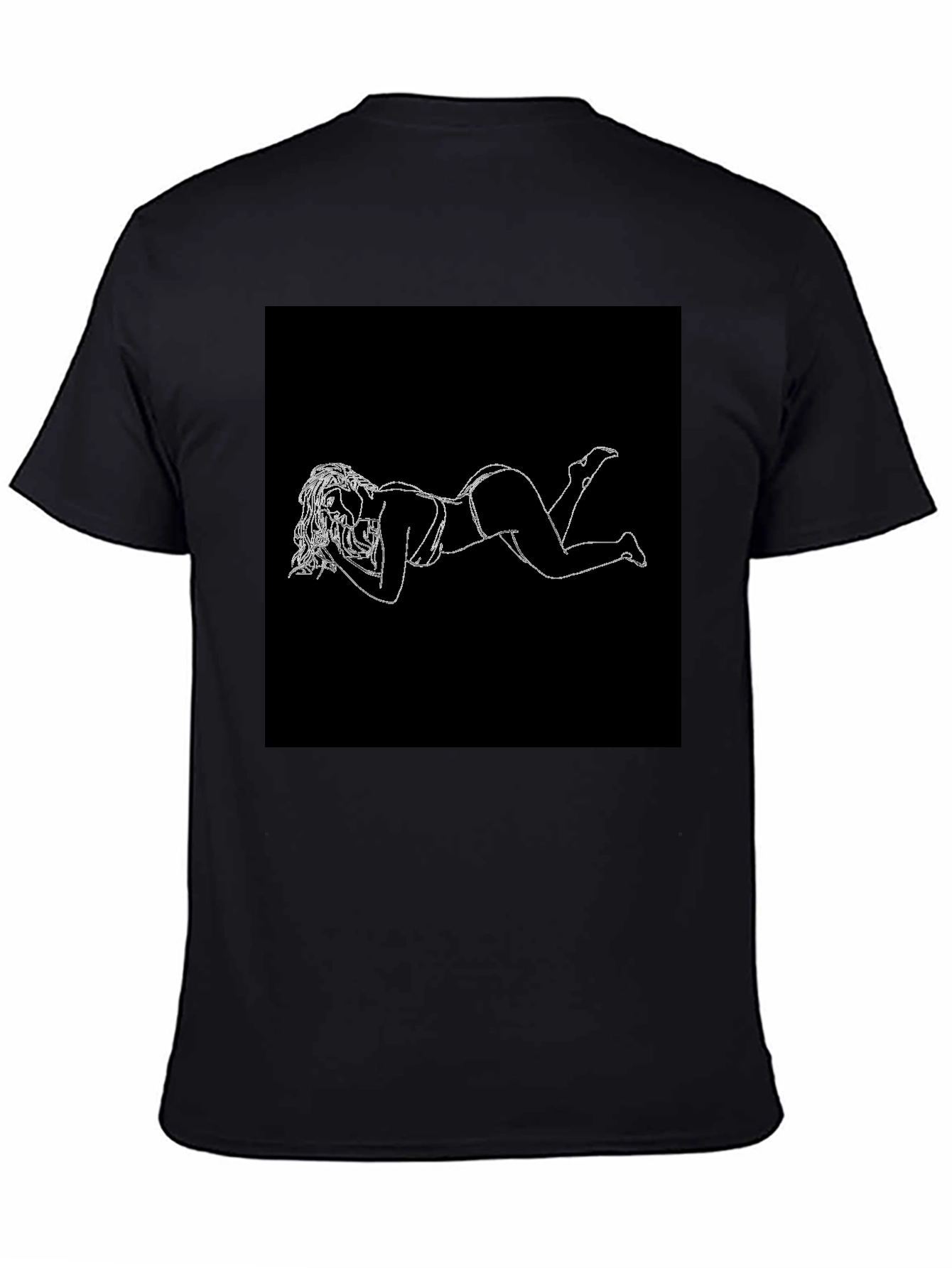 Modern Black T-Shirt with White Graphic