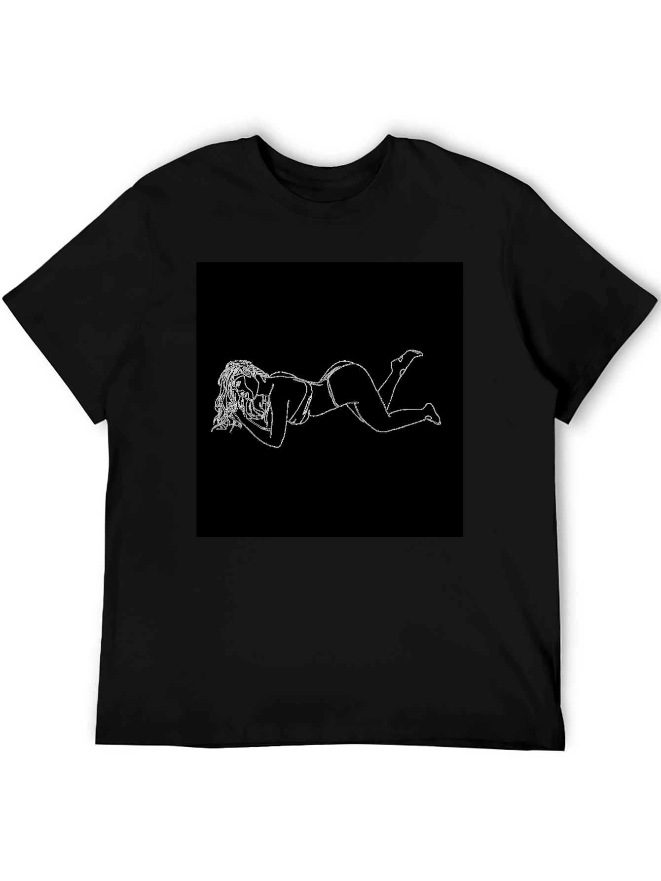 Modern Black T-Shirt with White Graphic