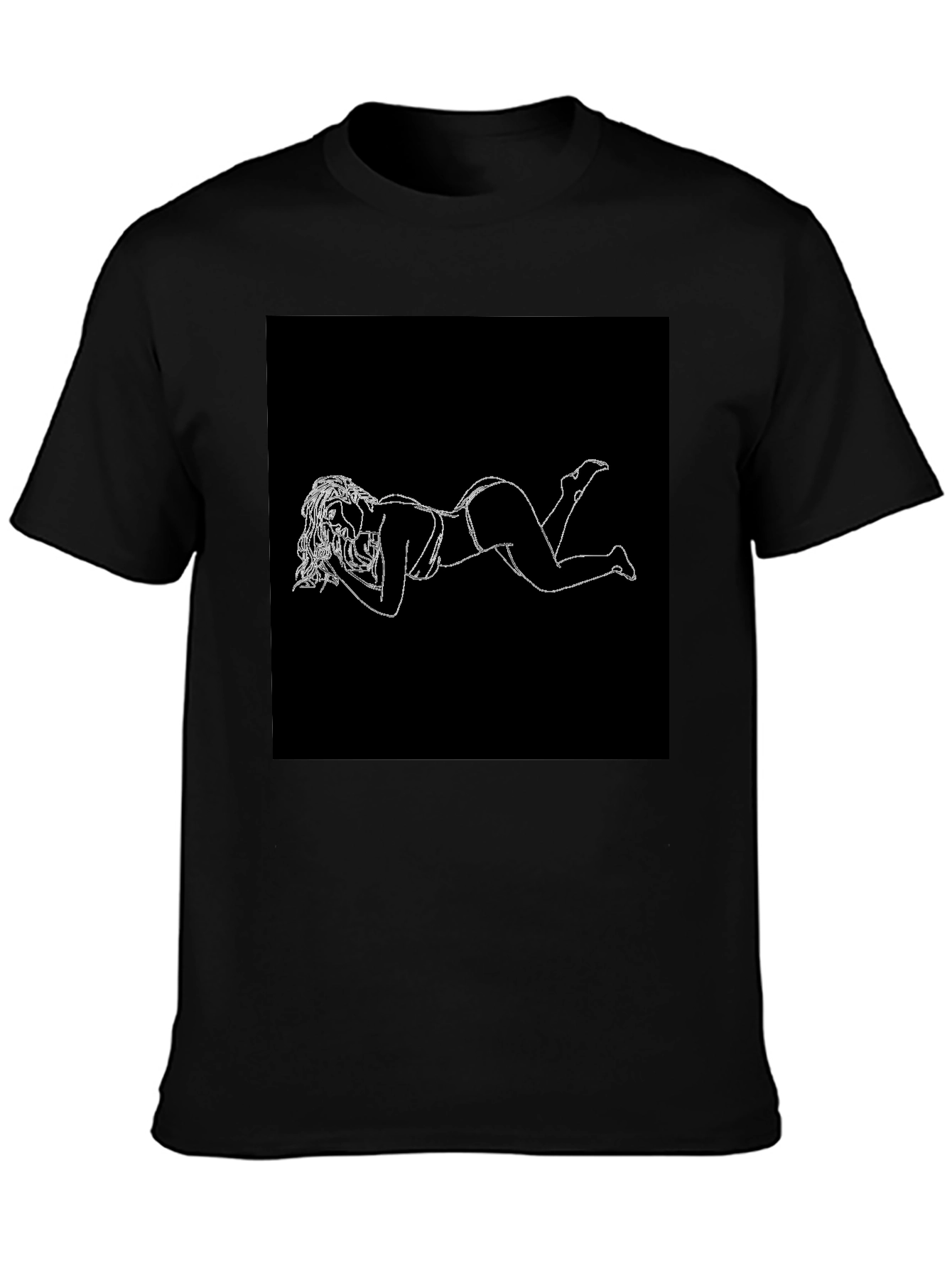 Modern Black T-Shirt with White Graphic