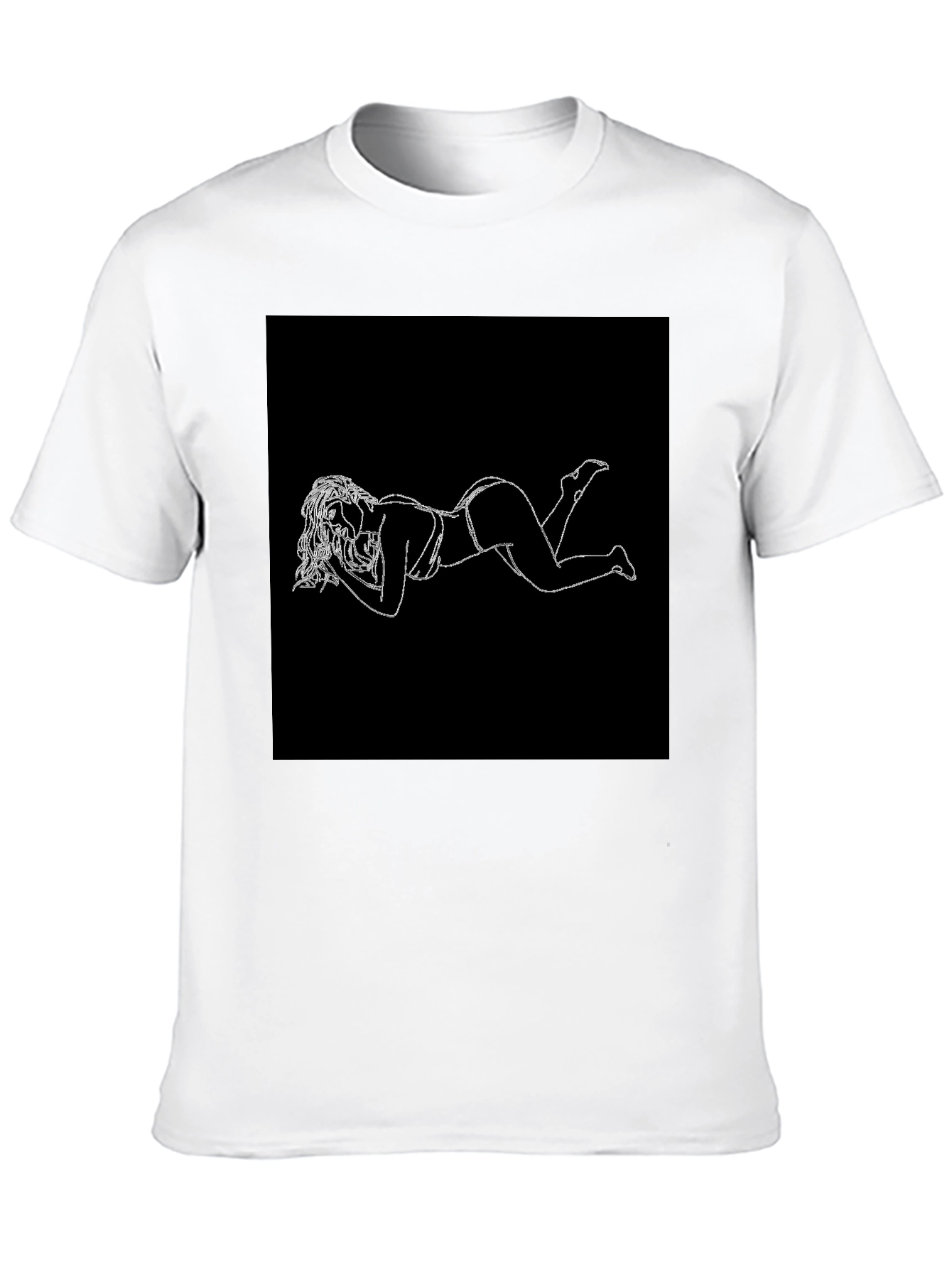 Modern Black T-Shirt with White Graphic