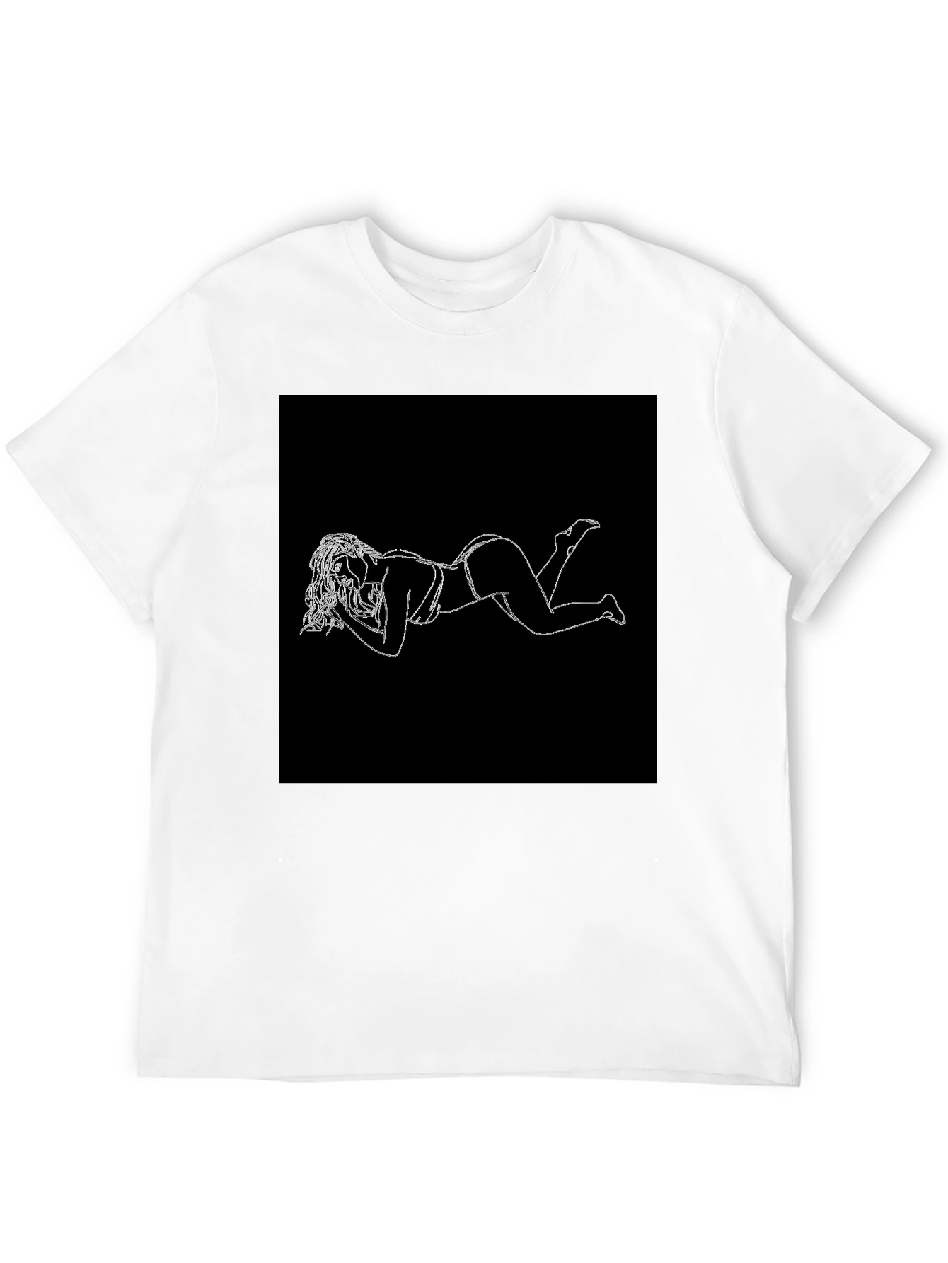 Modern Black T-Shirt with White Graphic