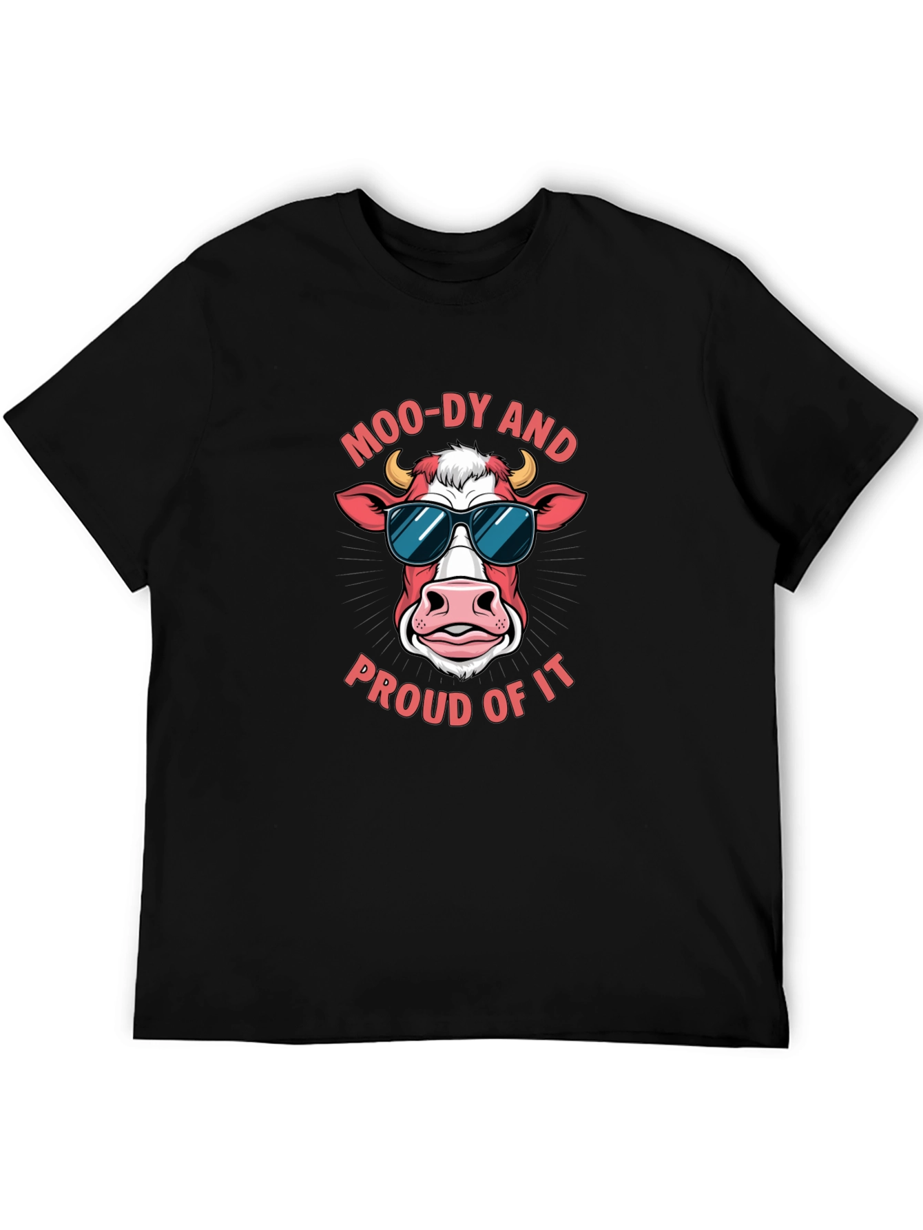 Moo-dy Cow Graphic Tee - Funny Animal T-Shirt