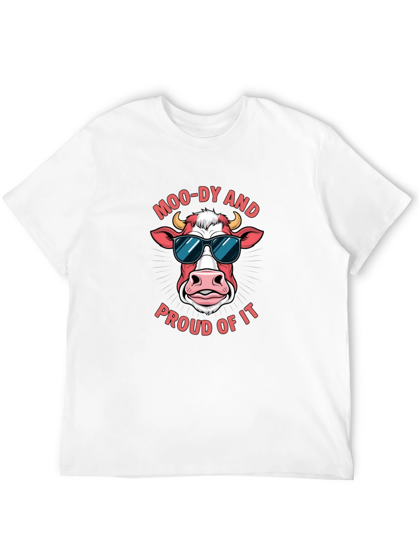 Moo-dy Cow Graphic Tee - Funny Animal T-Shirt