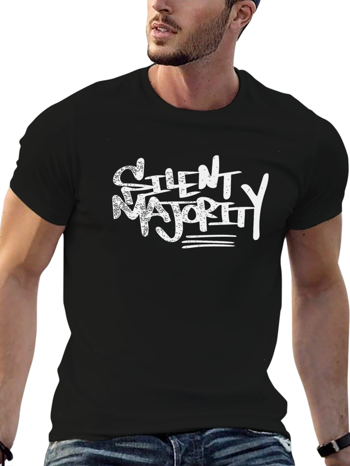 Silent Majority Graphic Tee - Black
