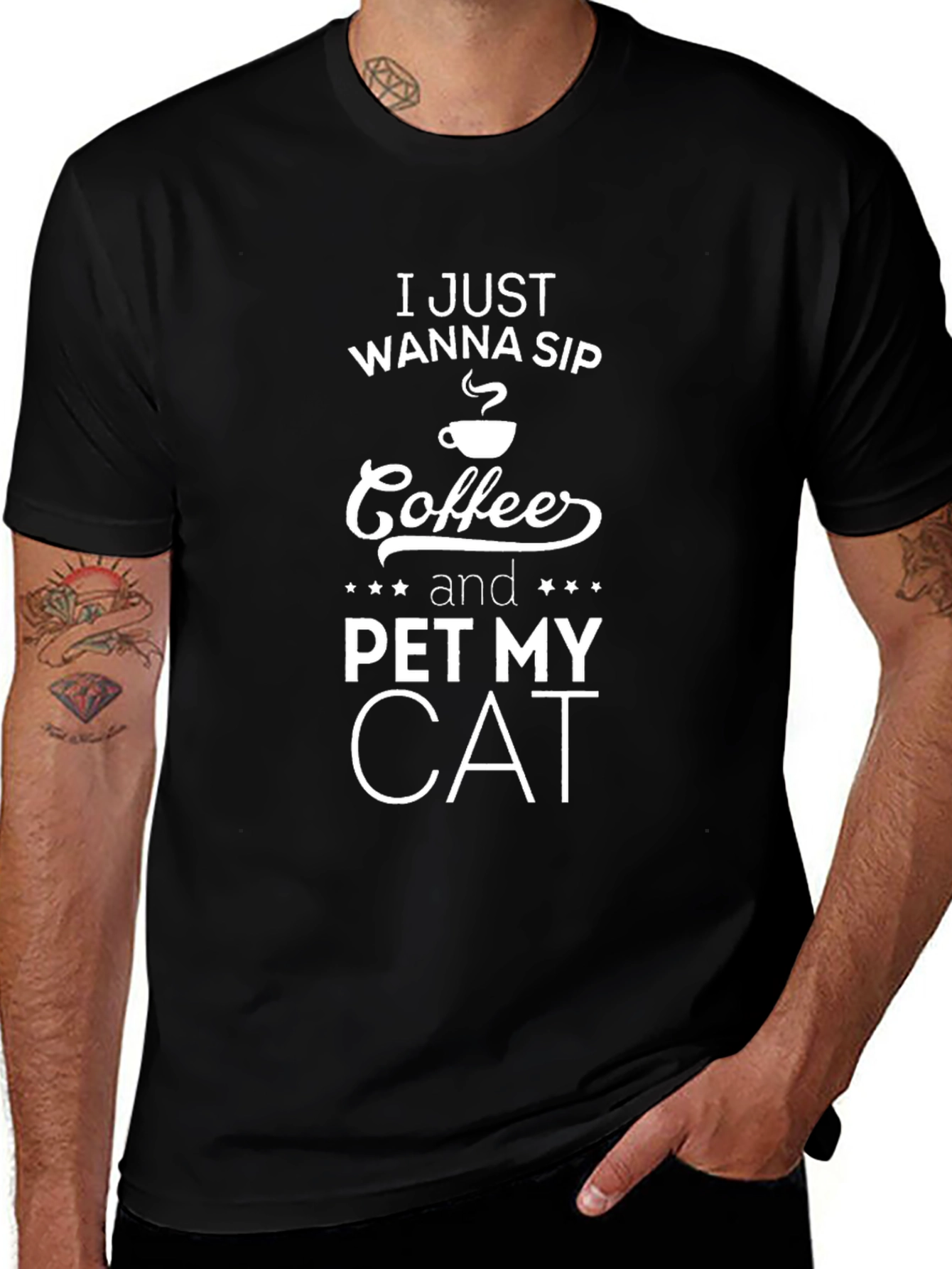 Coffee and Cat T-Shirt - I Just Wanna Sip