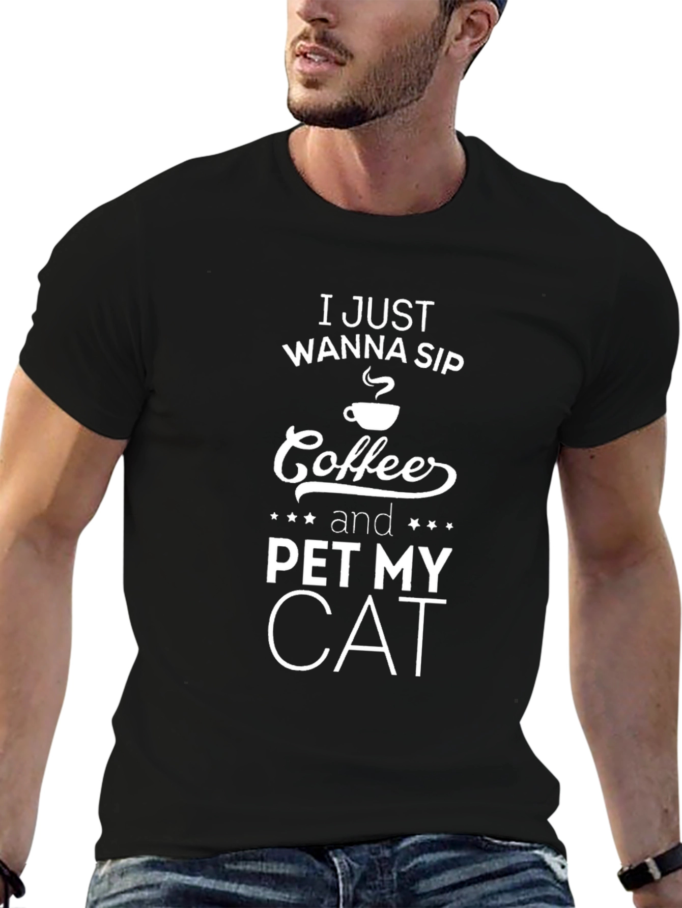 Coffee and Cat T-Shirt - I Just Wanna Sip