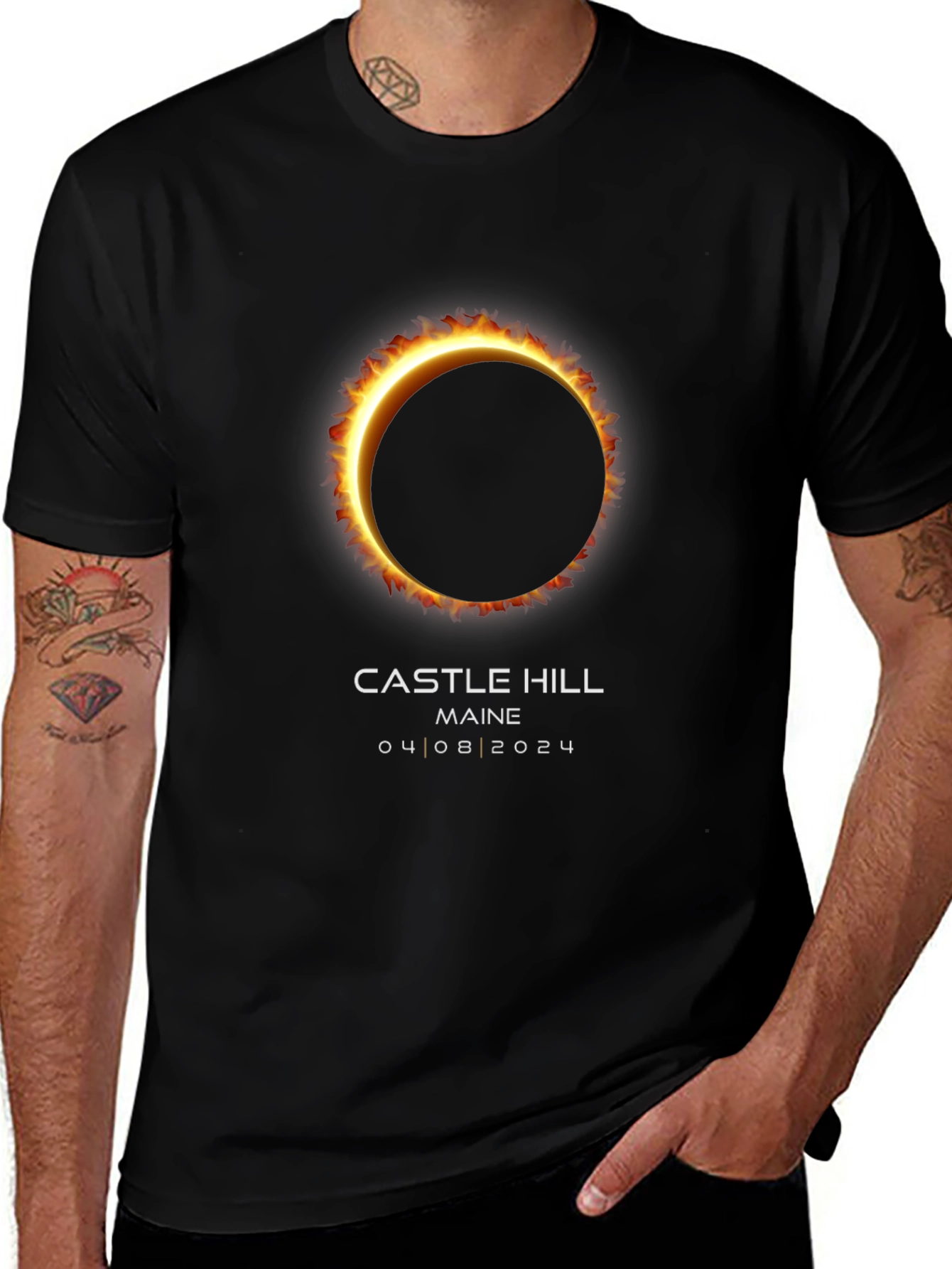 Solar Eclipse Castle Hill Maine 04 08 2024 T-Shirt