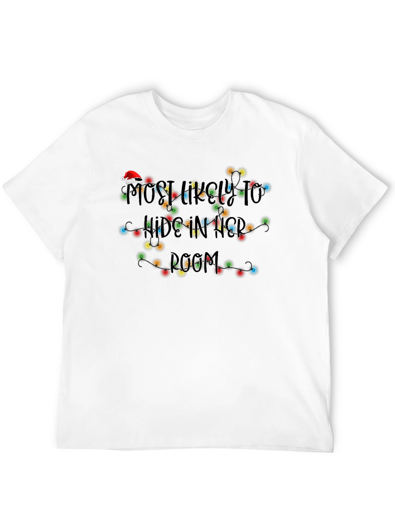 Hide in Her Room Christmas Lights Tee