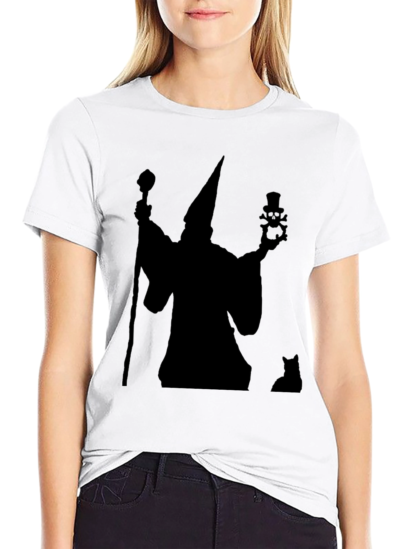 Wizard & Cat Black Graphic Tee