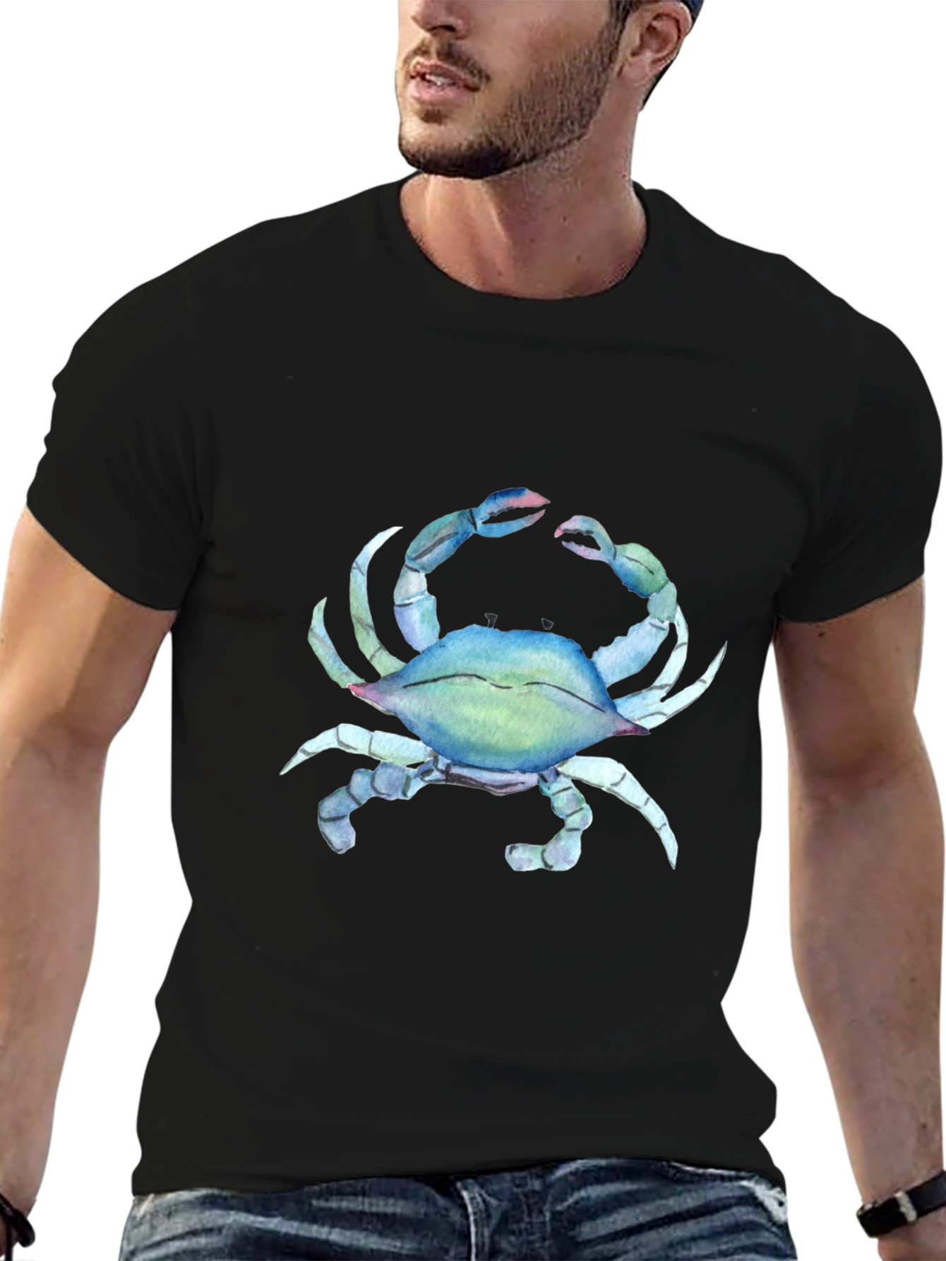 Crab Graphic Black T-Shirt