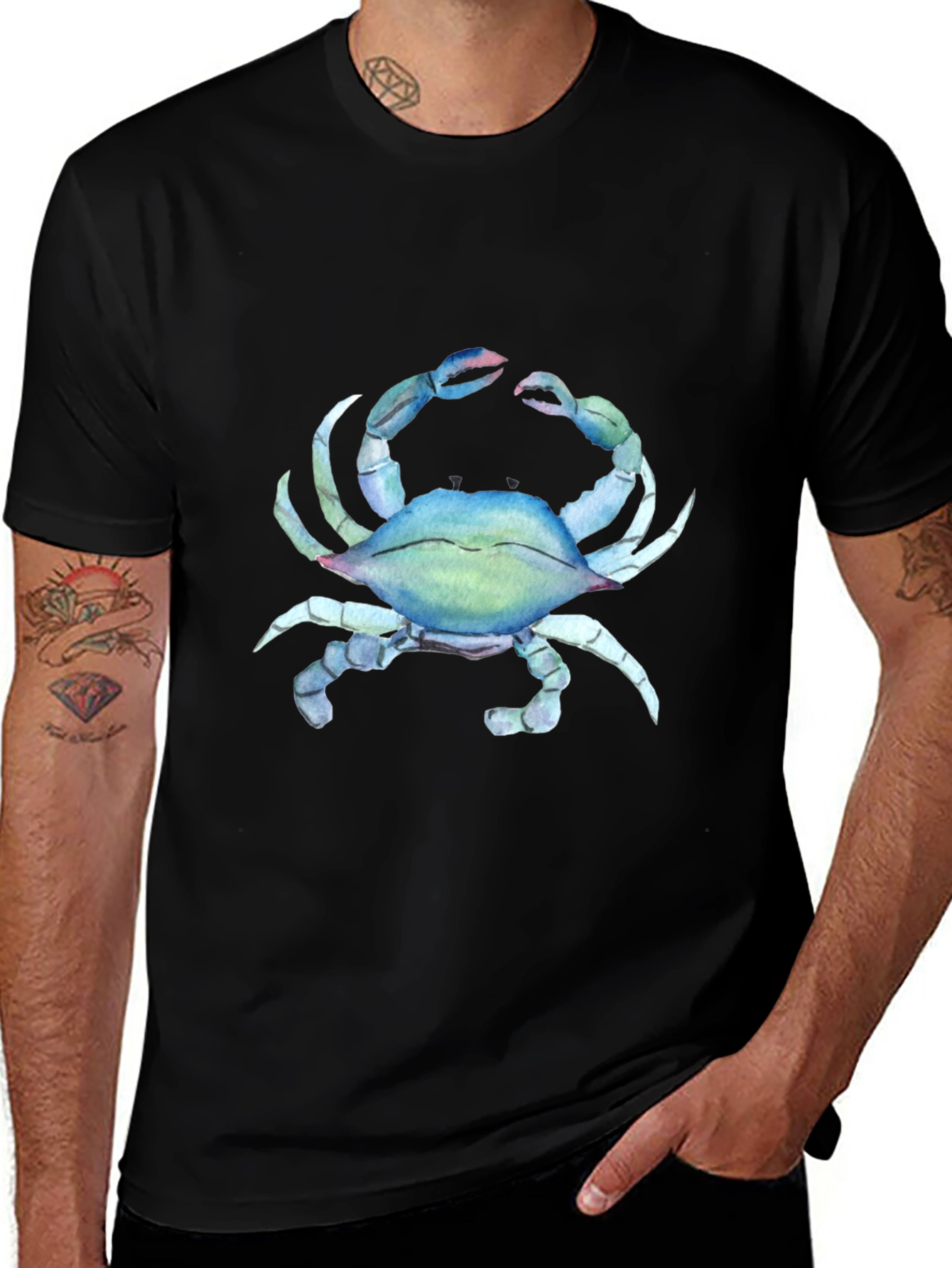 Crab Graphic Black T-Shirt