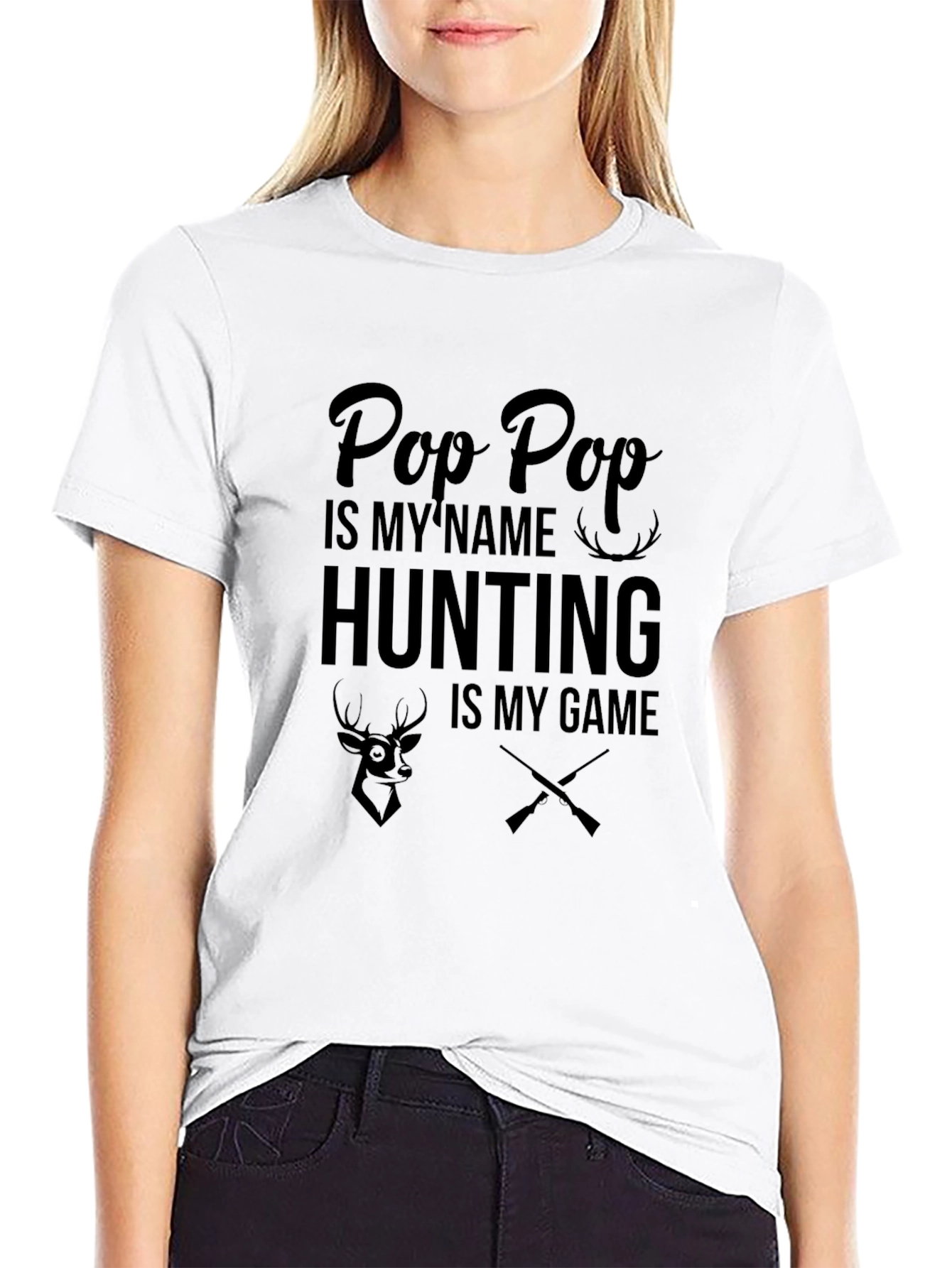 Pop Pop Hunting T-Shirt - Black Graphic Tee
