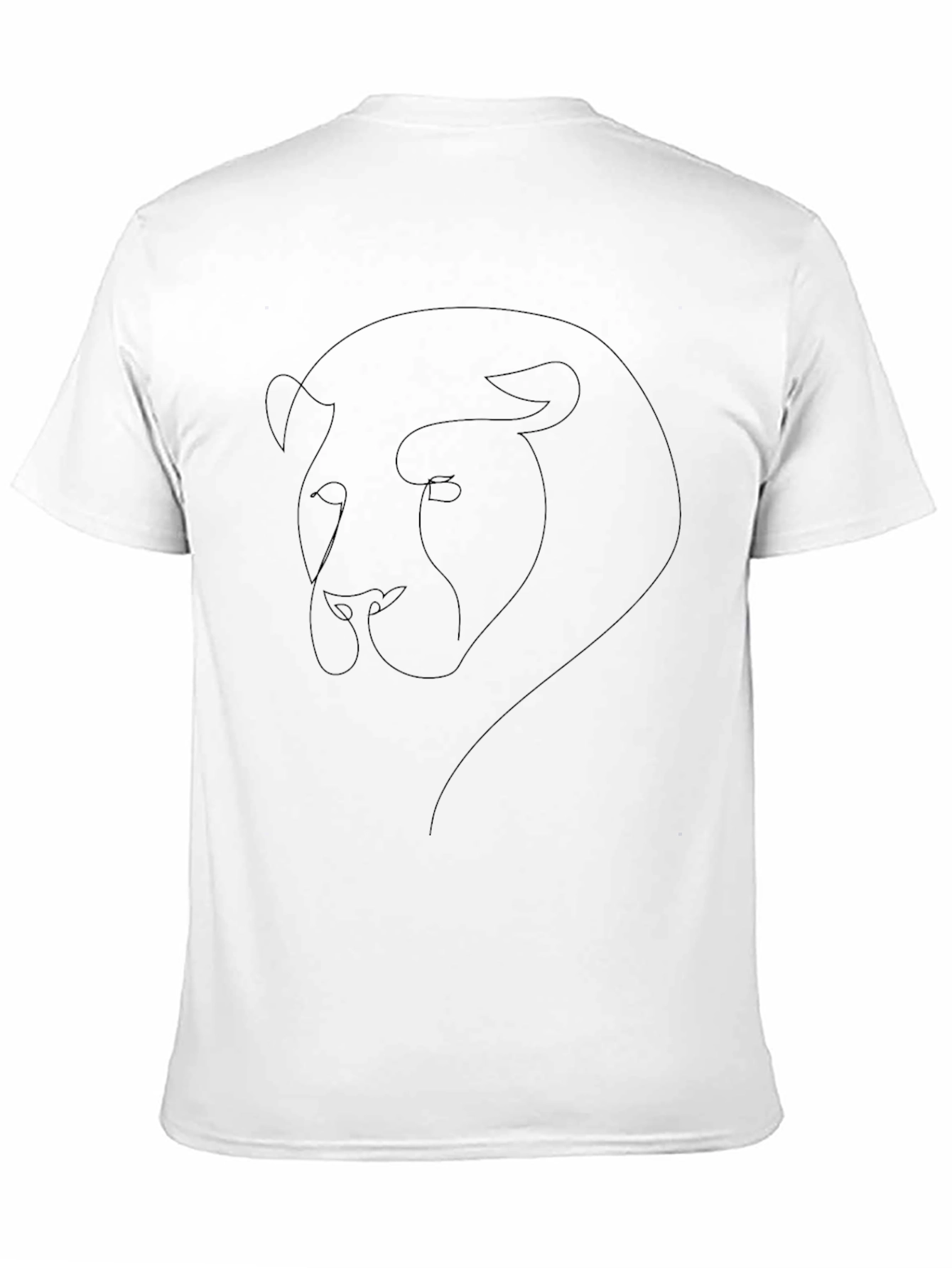 Minimalist Lion Graphic Black T-Shirt