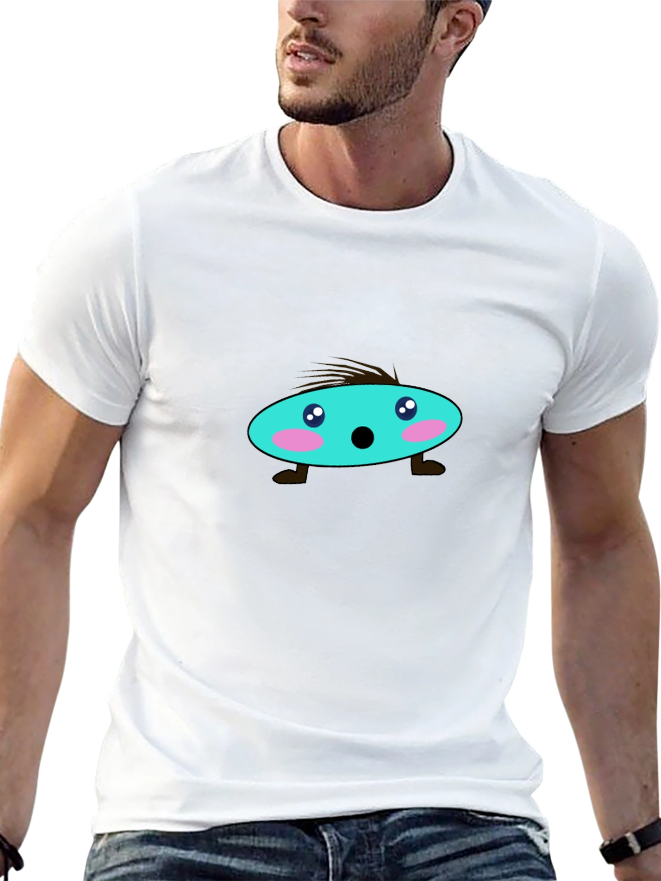 Funky Character Graphic Black T-Shirt