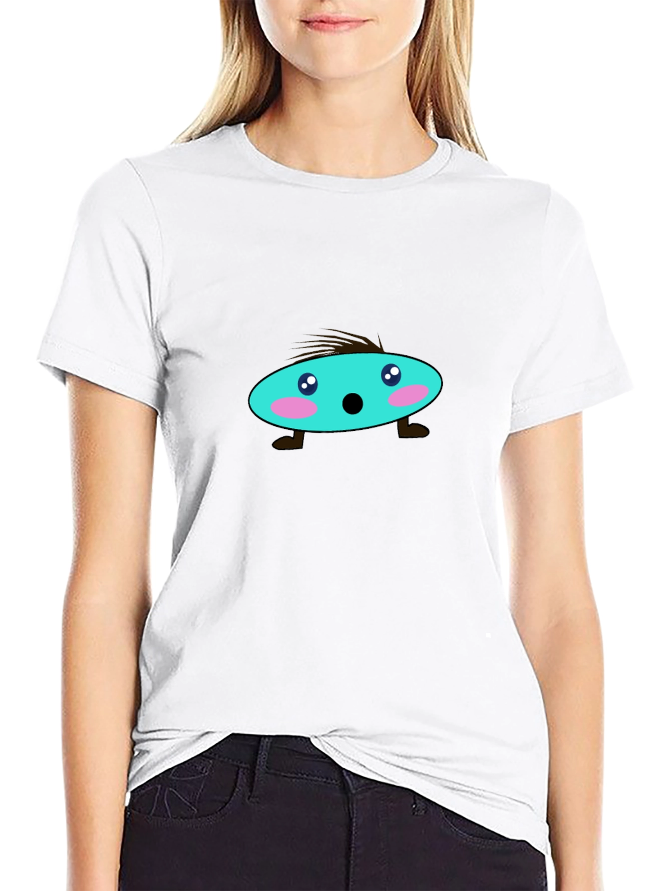 Funky Character Graphic Black T-Shirt