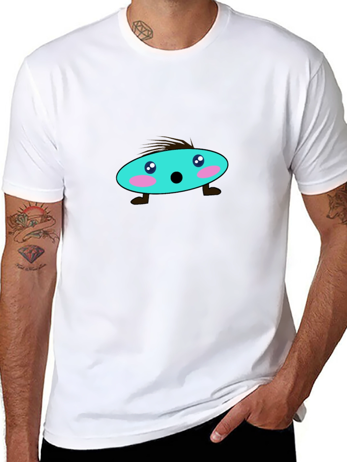 Funky Character Graphic Black T-Shirt