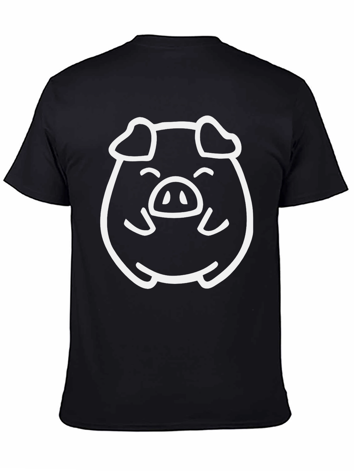 Cute Pig Graphic T-Shirt - Black Cotton Tee