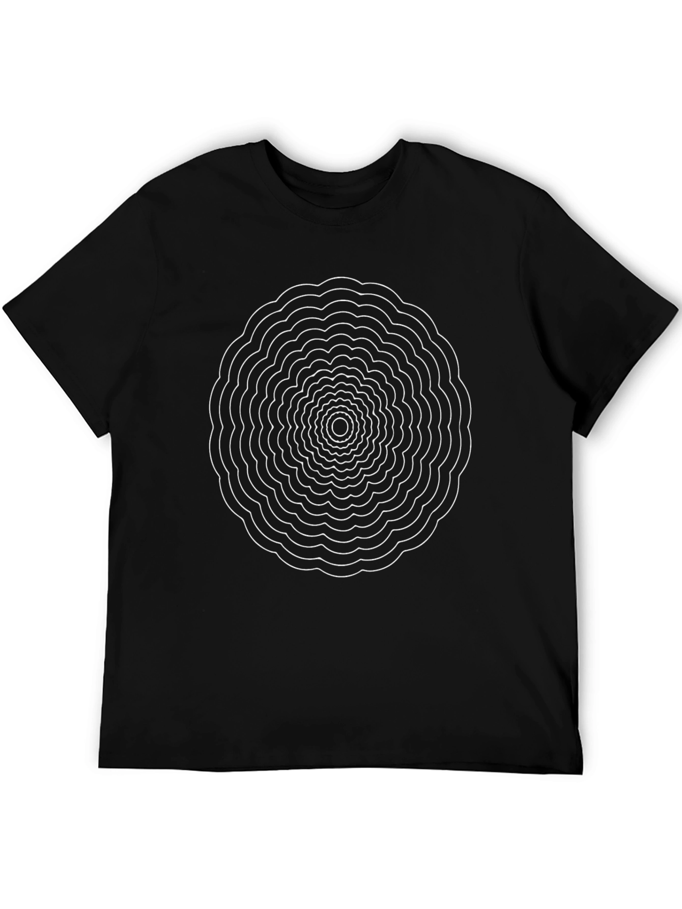 Abstract Circle Graphic Black T-Shirt