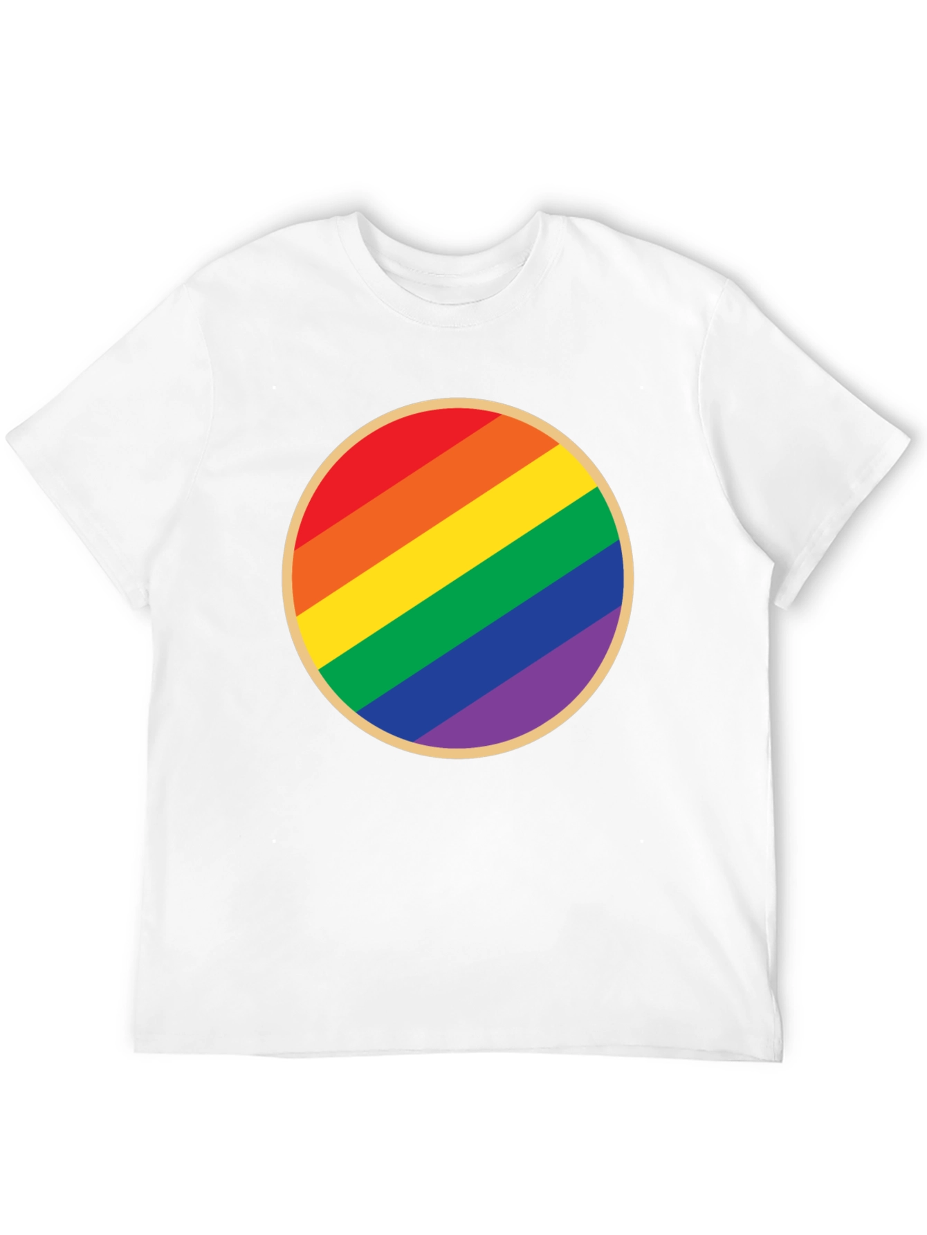 Pride Rainbow Circle Graphic Tee - Black Cotton T-Shirt